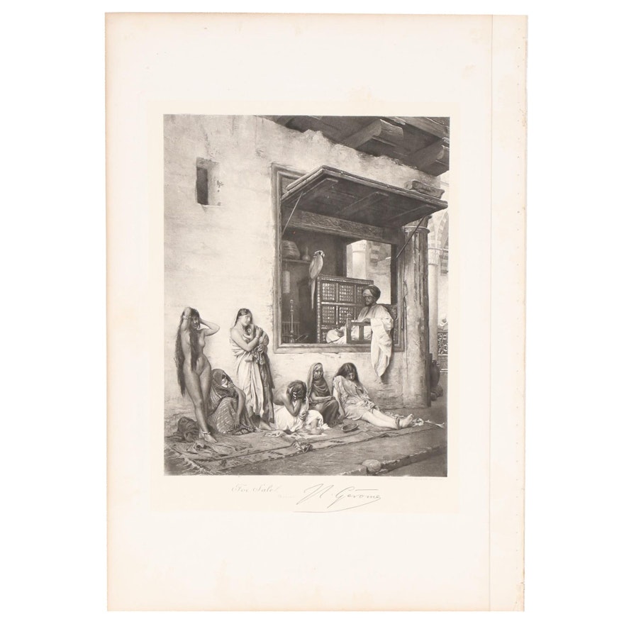 Photogravure after Jean-Léon Gérôme "For Sale," Circa 1881