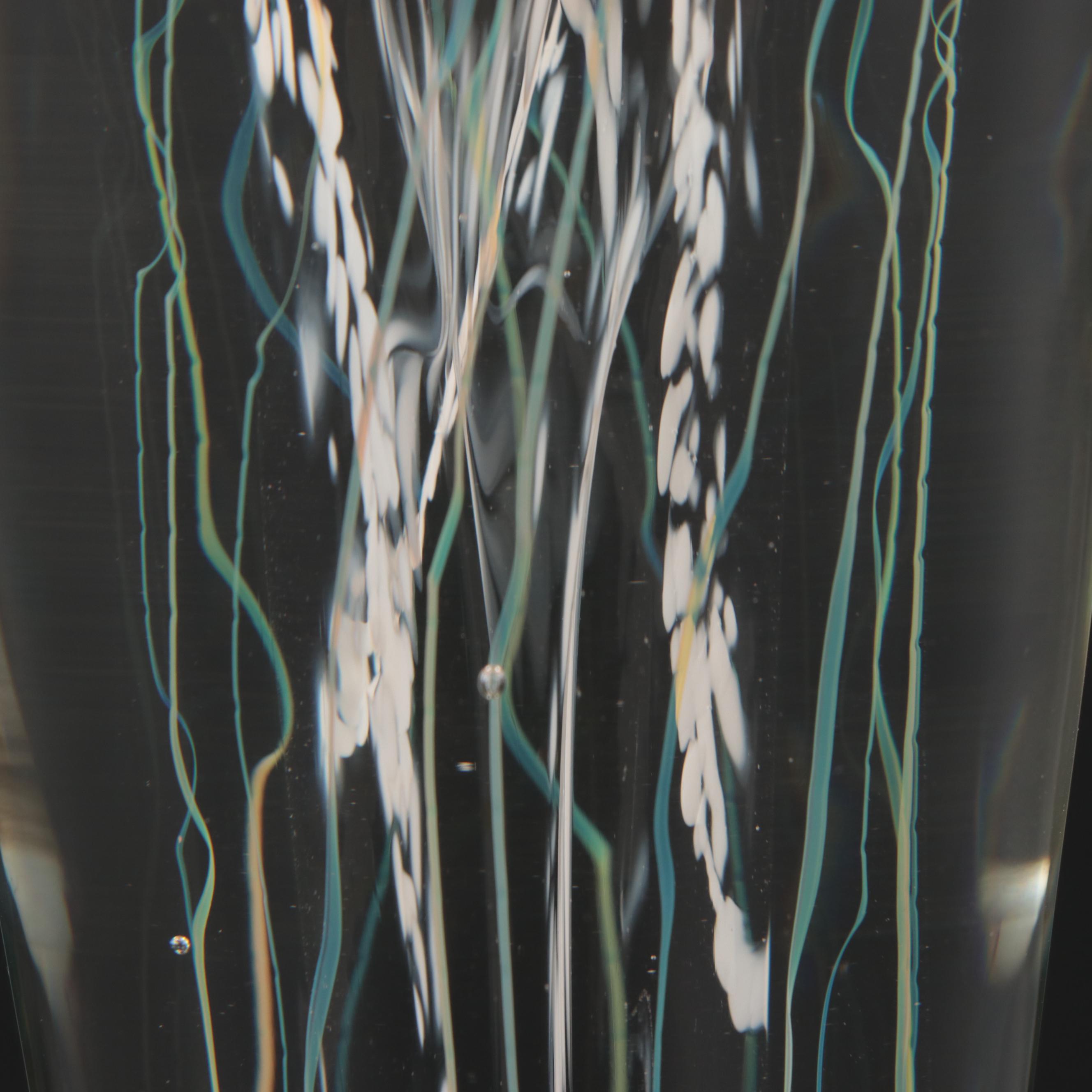 Satava Art Glass Jellyfish Paperweight