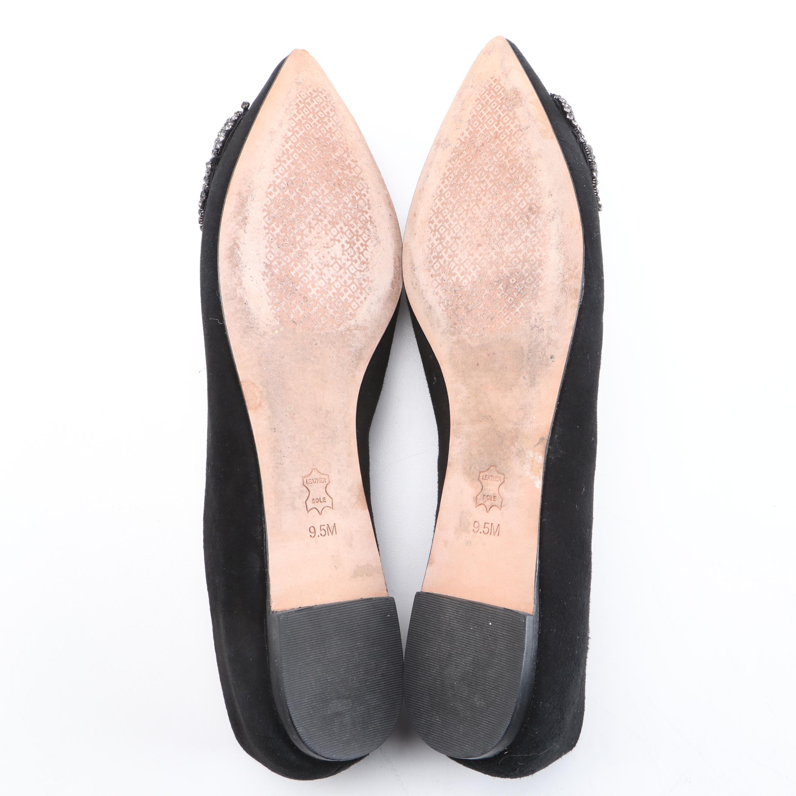 Tory Burch Minnie Ballet Flats and Vanessa Crystal Embellished Flats