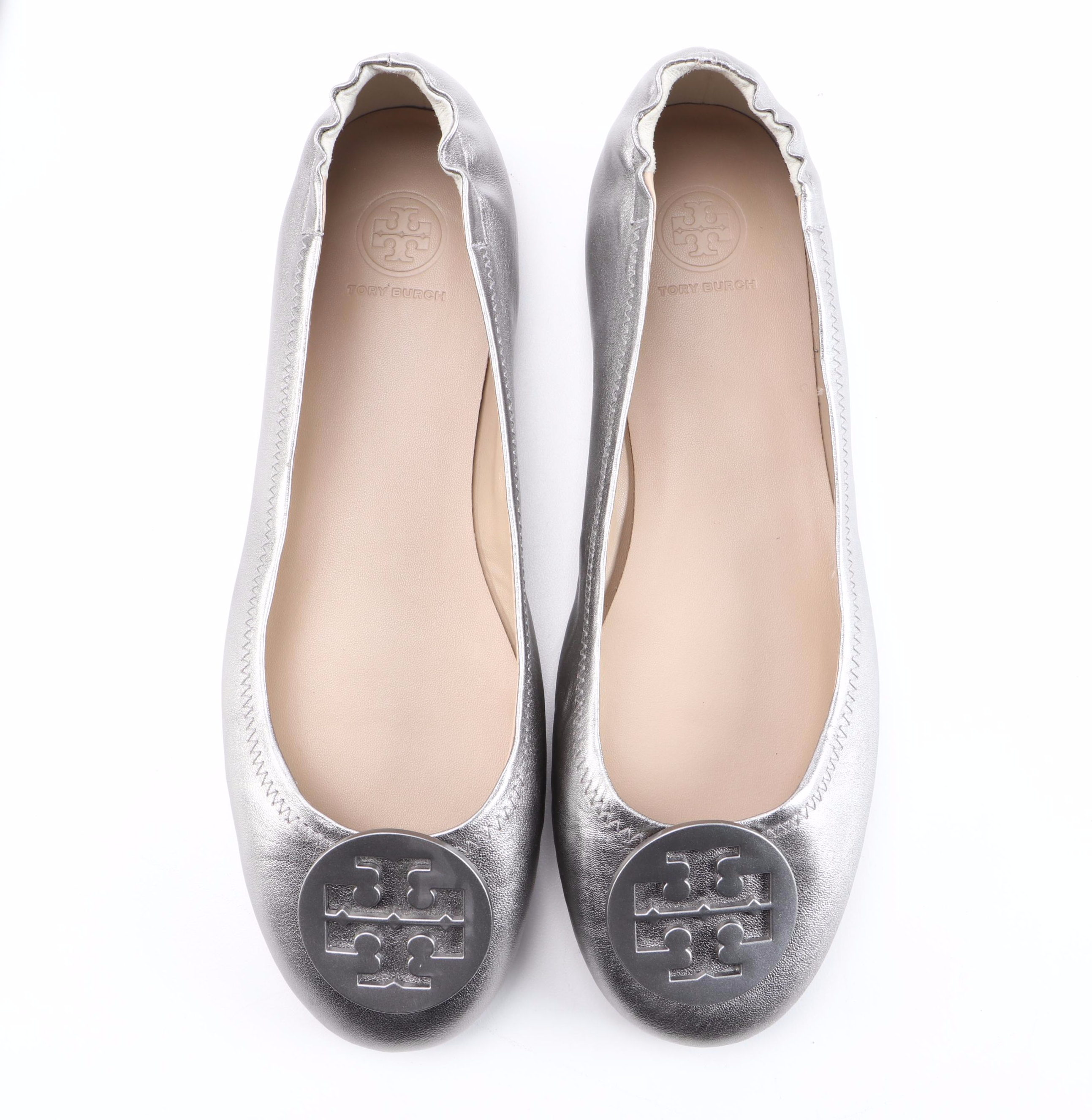 Tory Burch Minnie Ballet Flats and Vanessa Crystal Embellished Flats