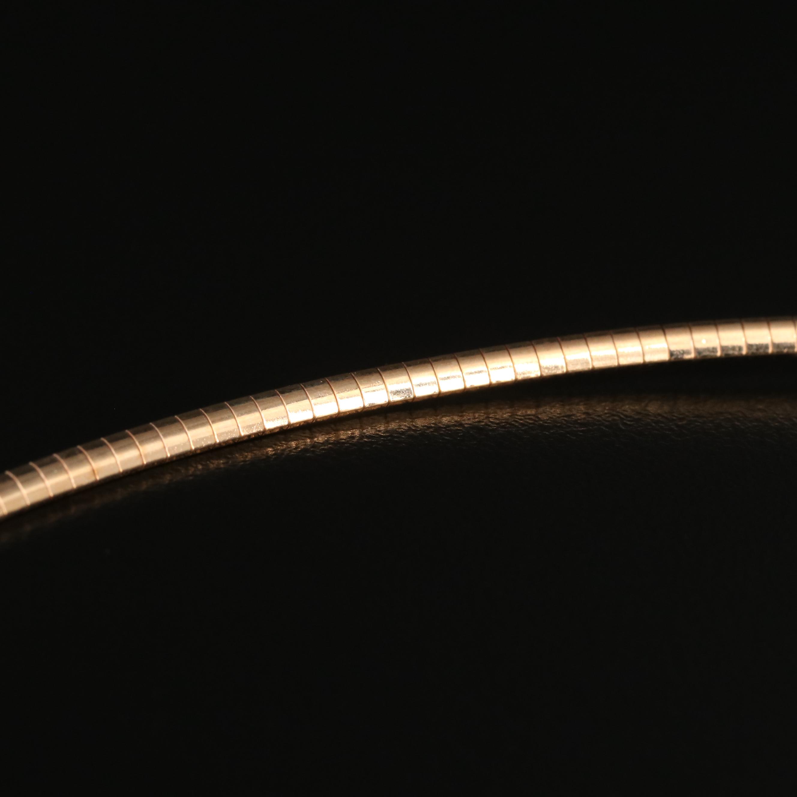 Sterling Silver Diamond Slide Pendant on Omega Link Chain