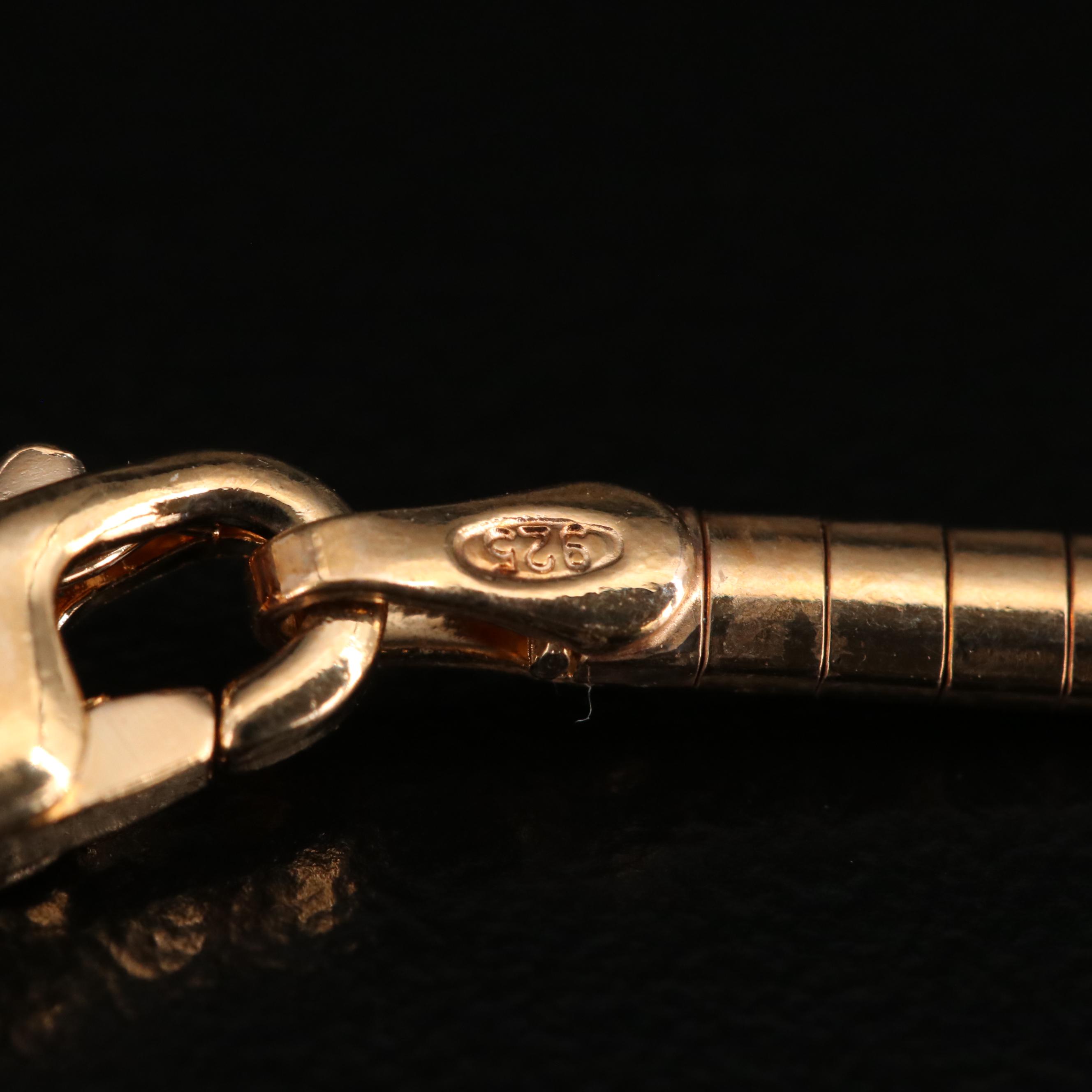 Sterling Silver Diamond Slide Pendant on Omega Link Chain