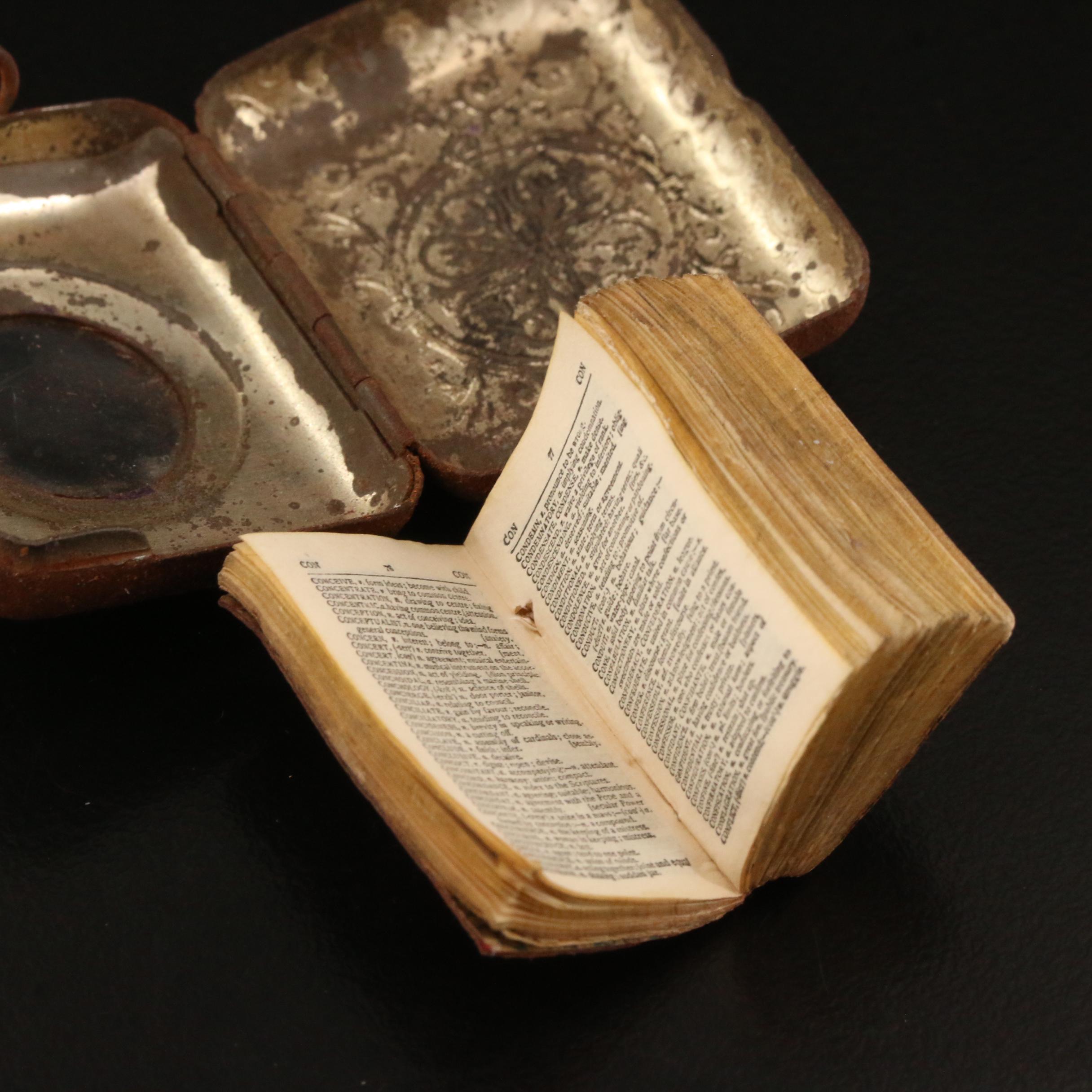 Antique and Vintage Mix of Jewelry Featuring a Miniature Dictionary Pendant