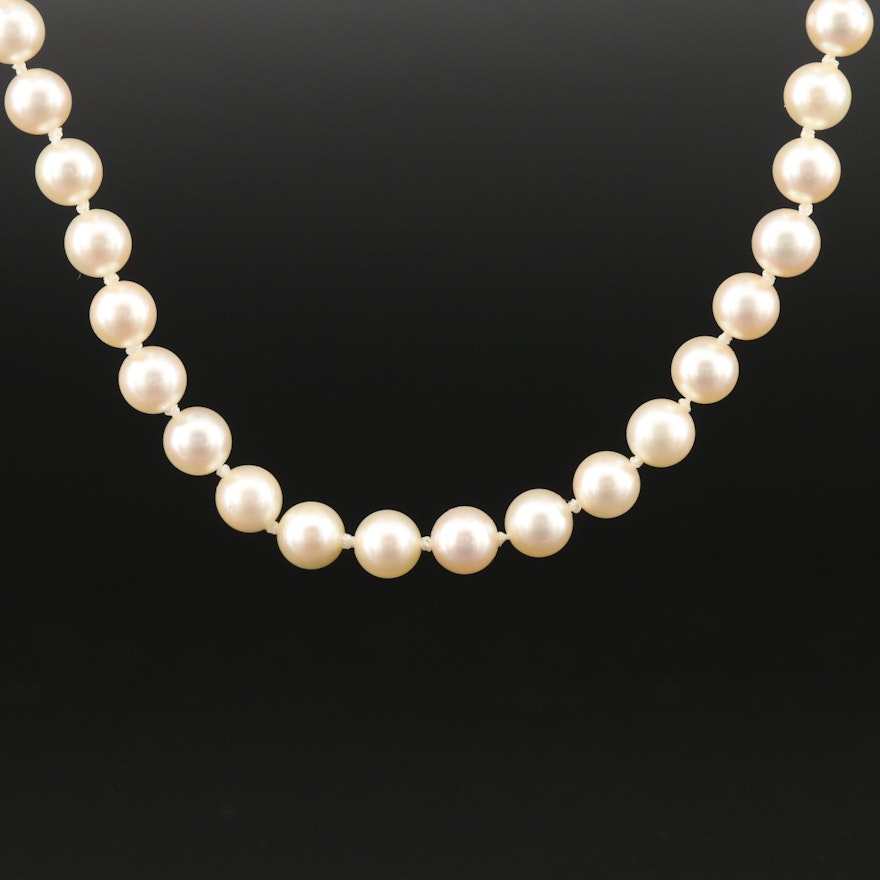 Strand of Pearls with 14K Clasp