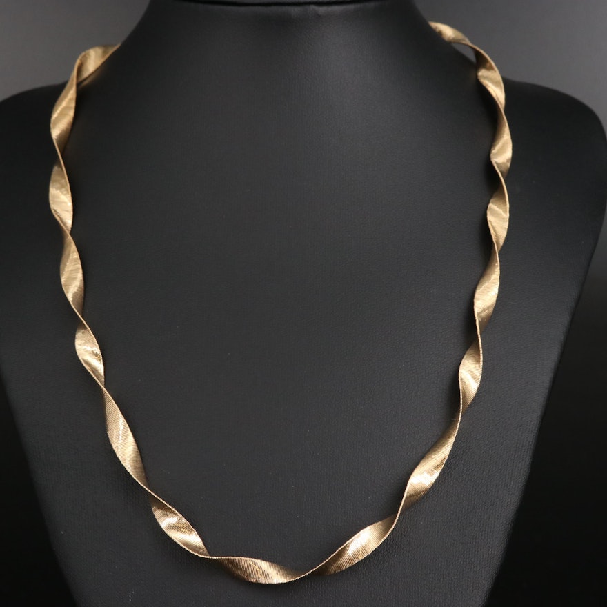 Sterling Twisted Omega Chian Necklace