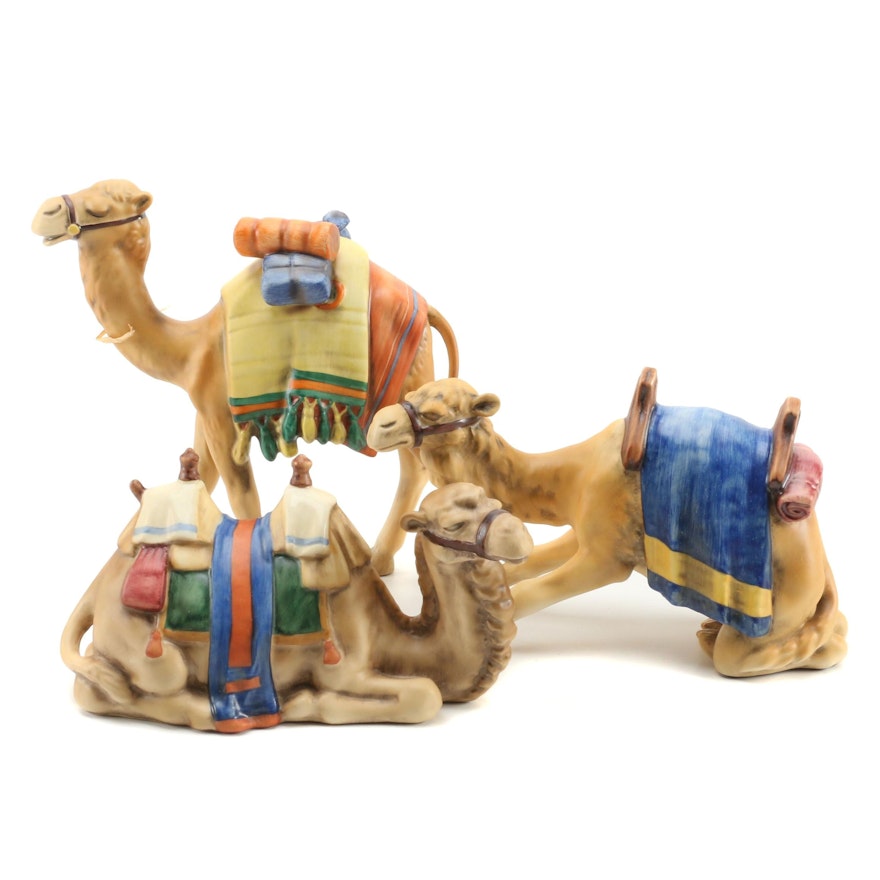 Goebel Bisque Porcelain Nativity Scene Camel Figurines