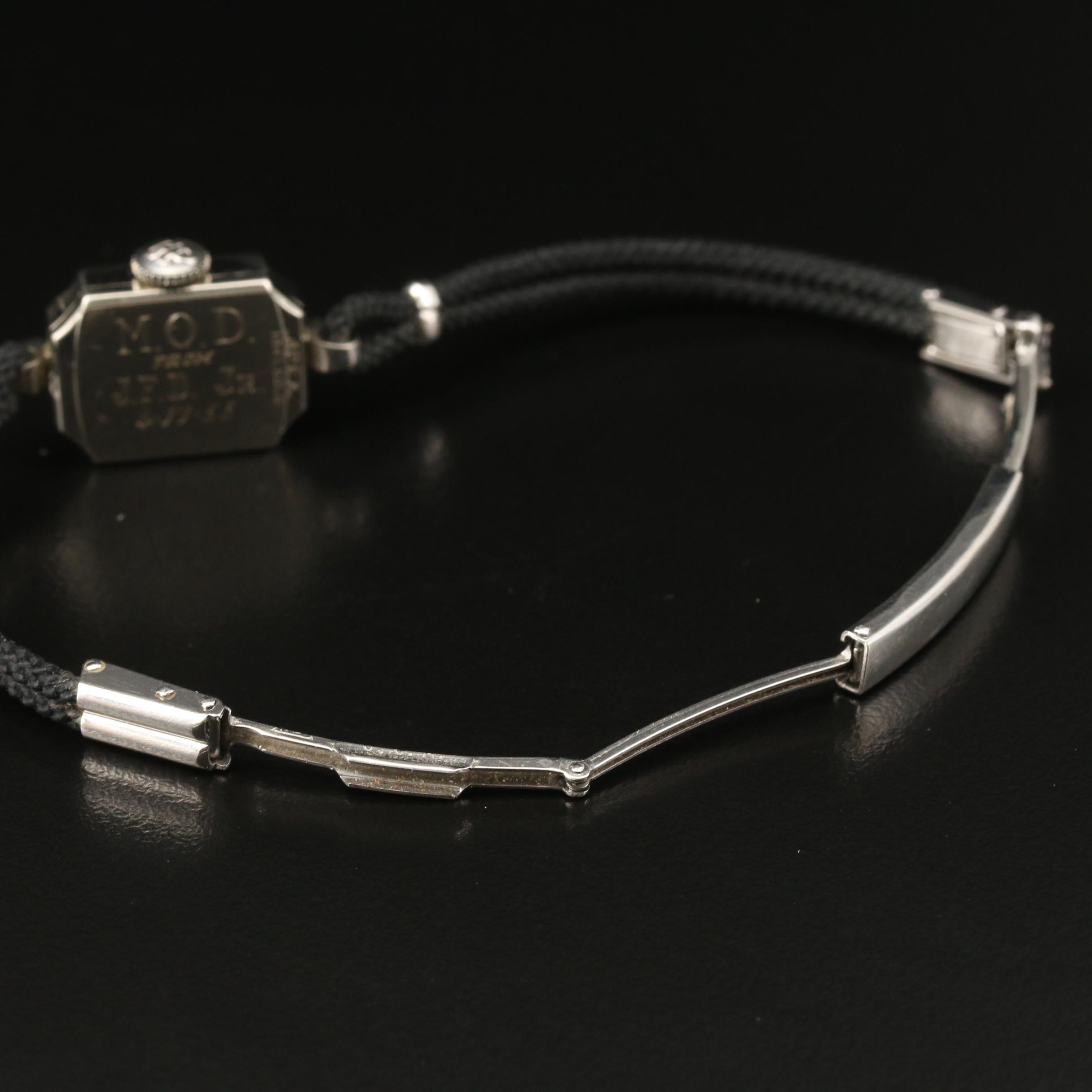 Vintage Girard-Perregaux 10K White Gold Stem Wind Watch