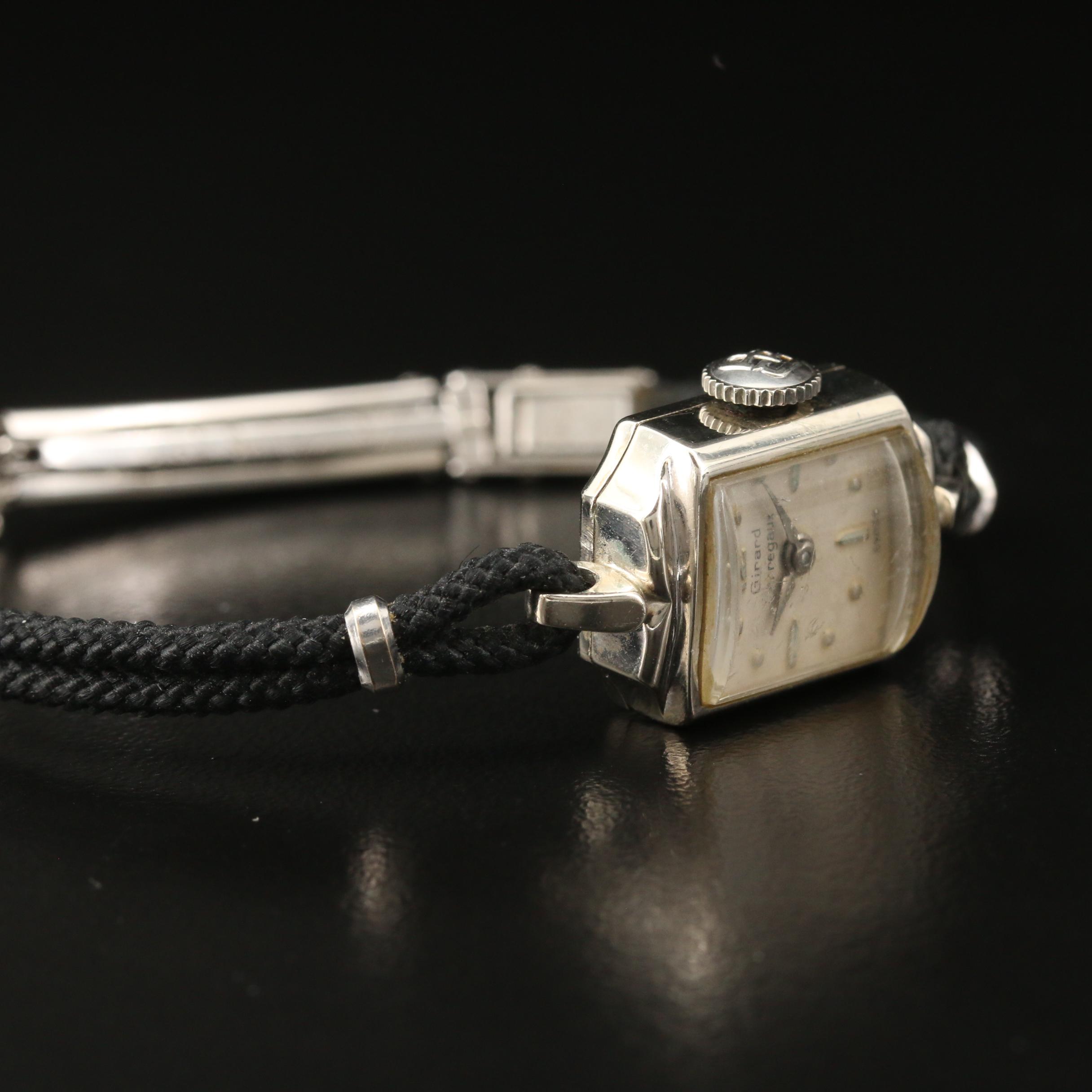 Vintage Girard-Perregaux 10K White Gold Stem Wind Watch