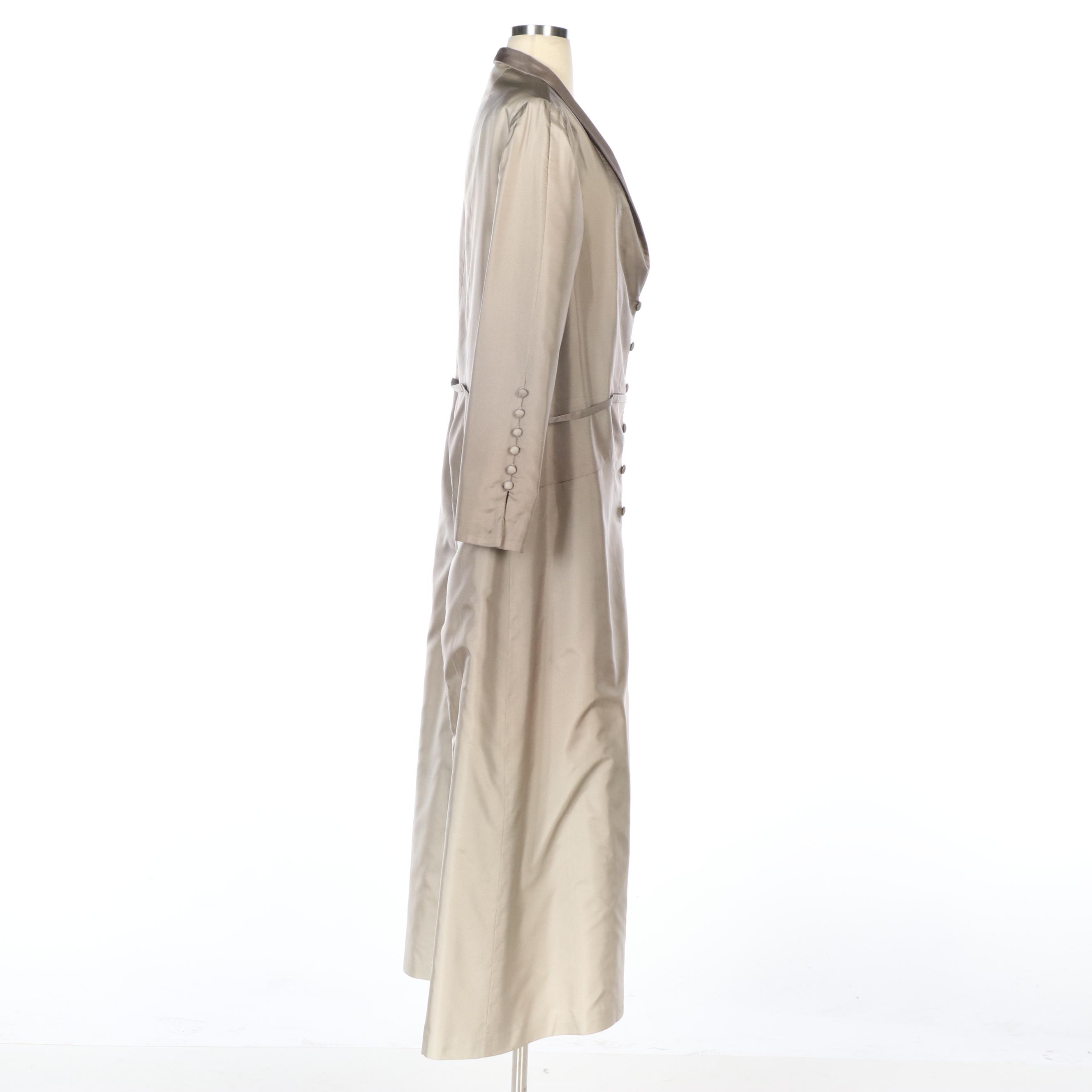 Pamella Roland Grey Ombré Button Long Jacket