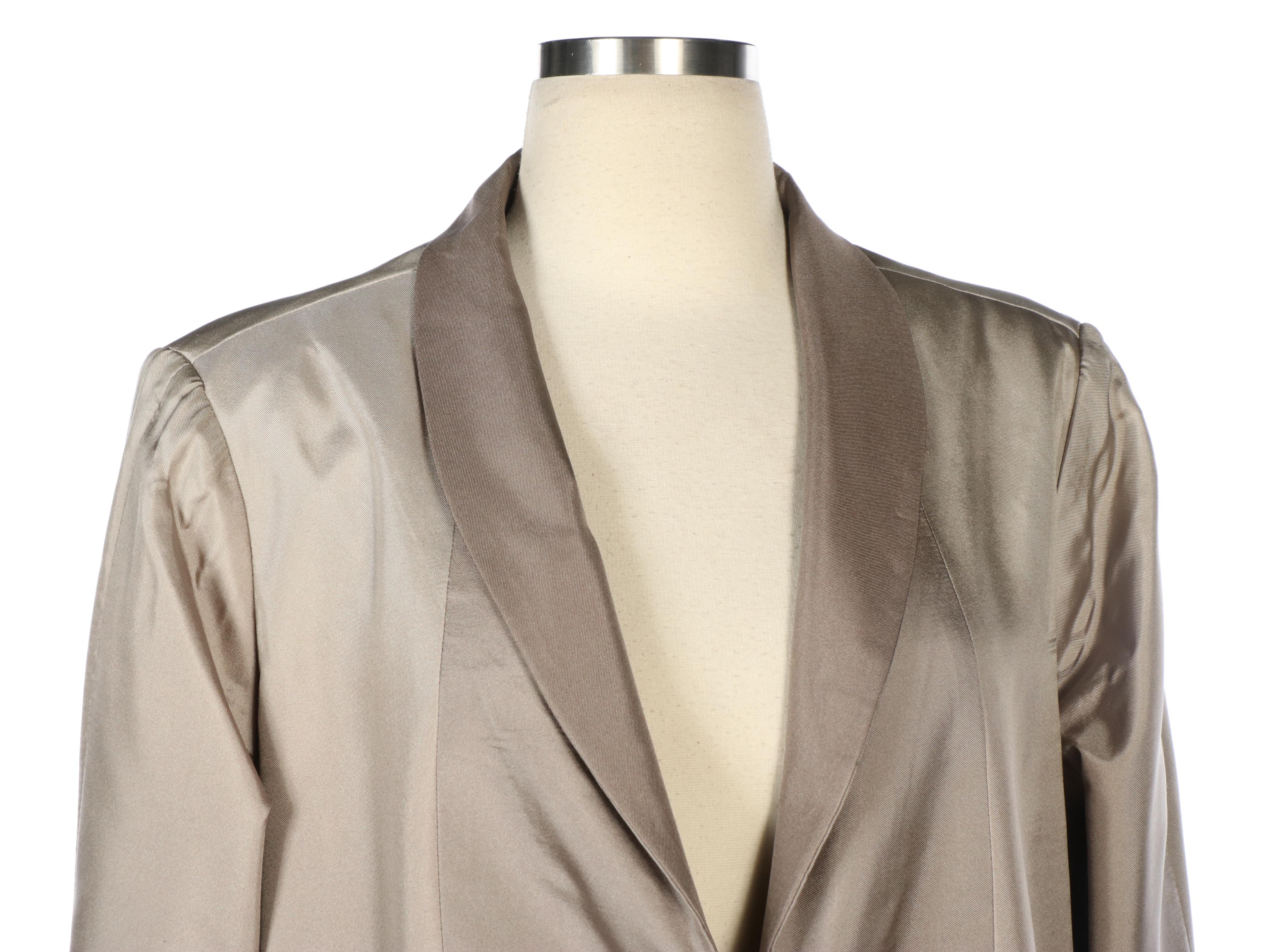 Pamella Roland Grey Ombré Button Long Jacket