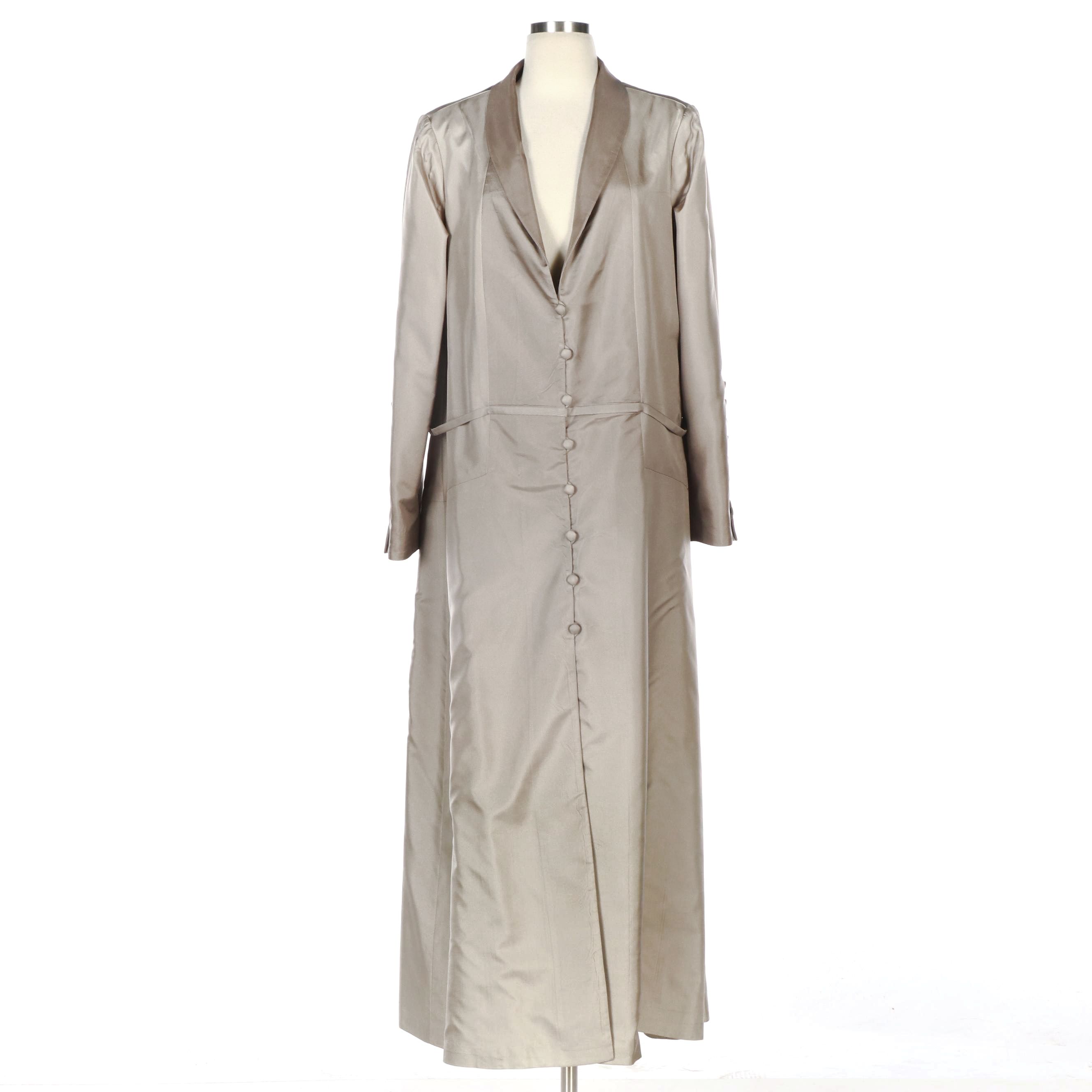 Pamella Roland Grey Ombré Button Long Jacket
