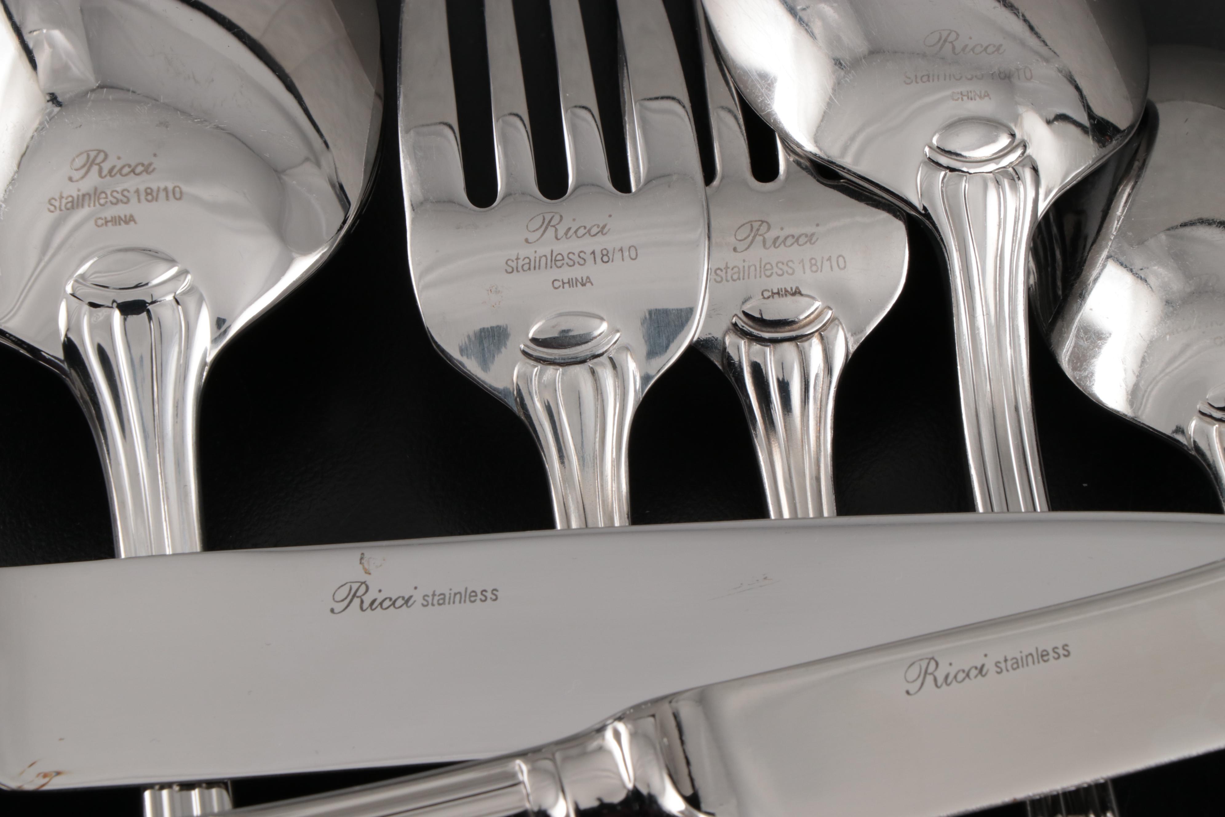 Ricci "Meridiani" and Gorham "Nouveau" 18/10 Stainless Steel Flatware
