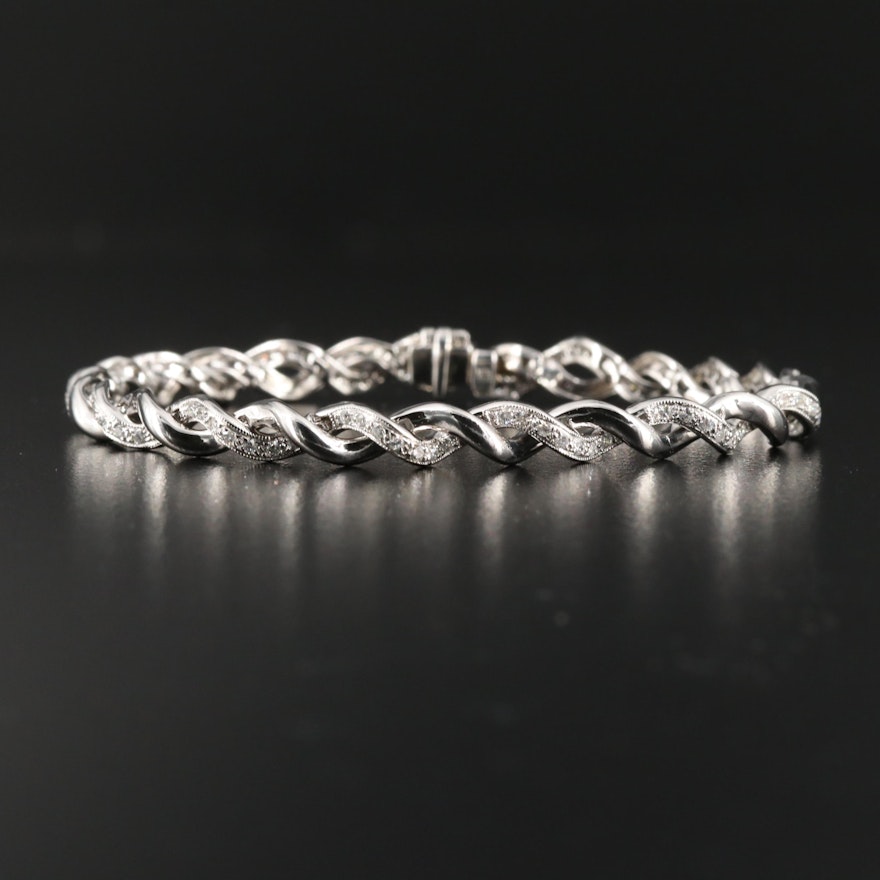 14K Diamond Twist Bracelet