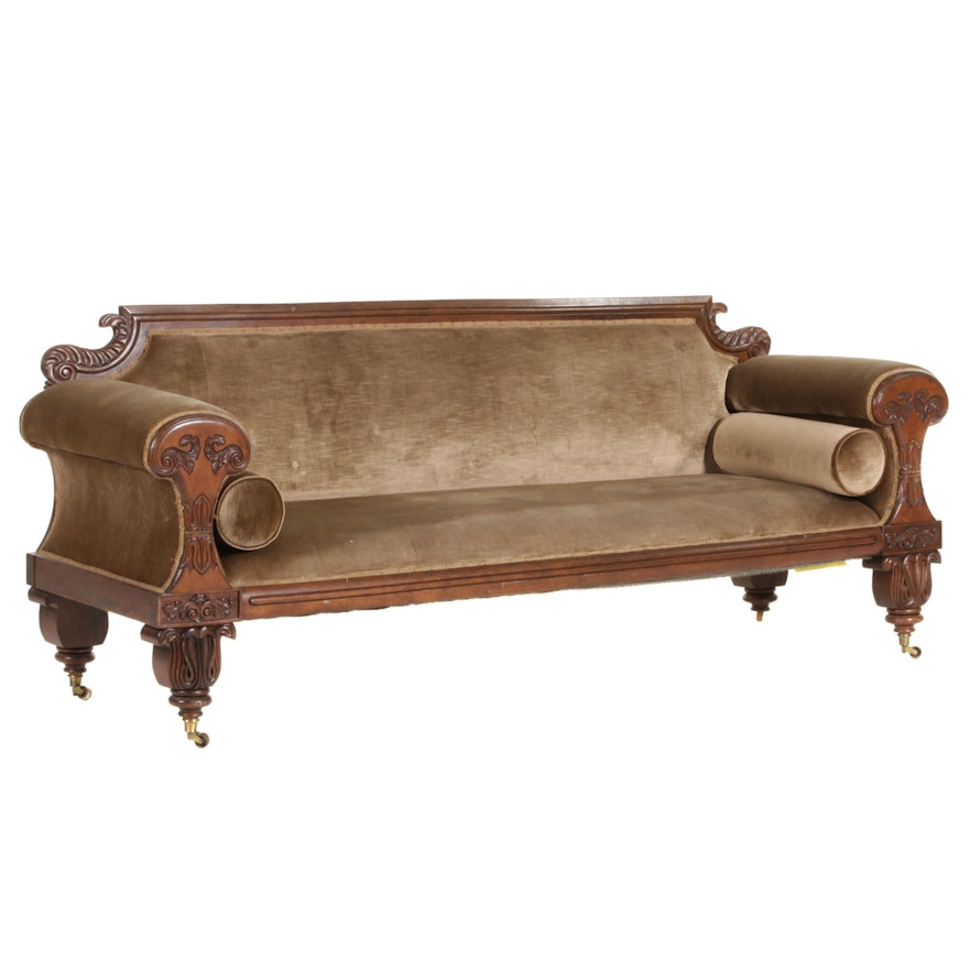 Late Classical Mahogany Sofa, Early to Mid 19th Century