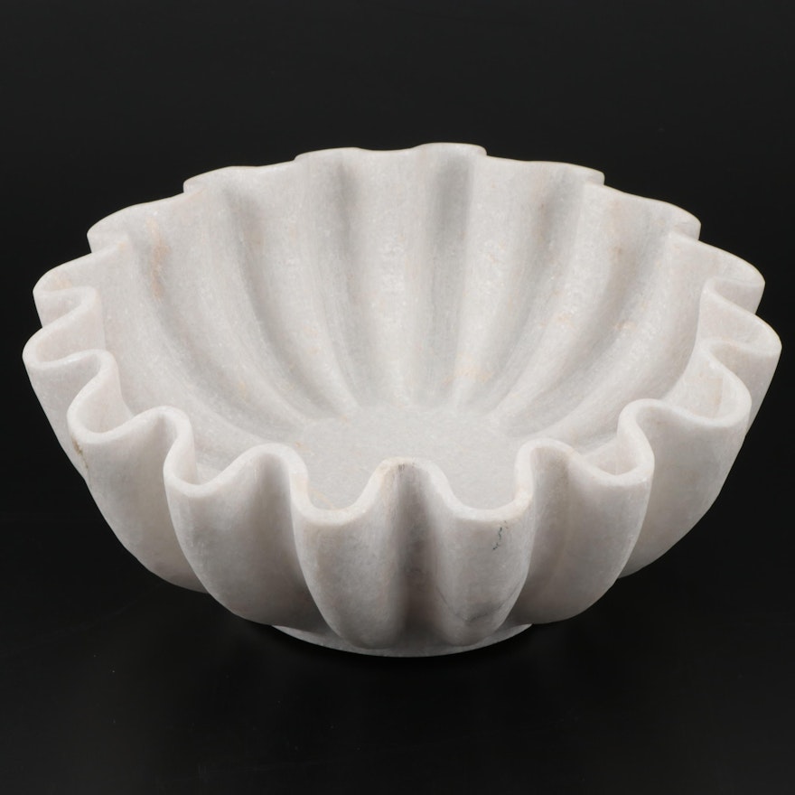Annie Selke "Darci" Carved Marble Wave Bowl