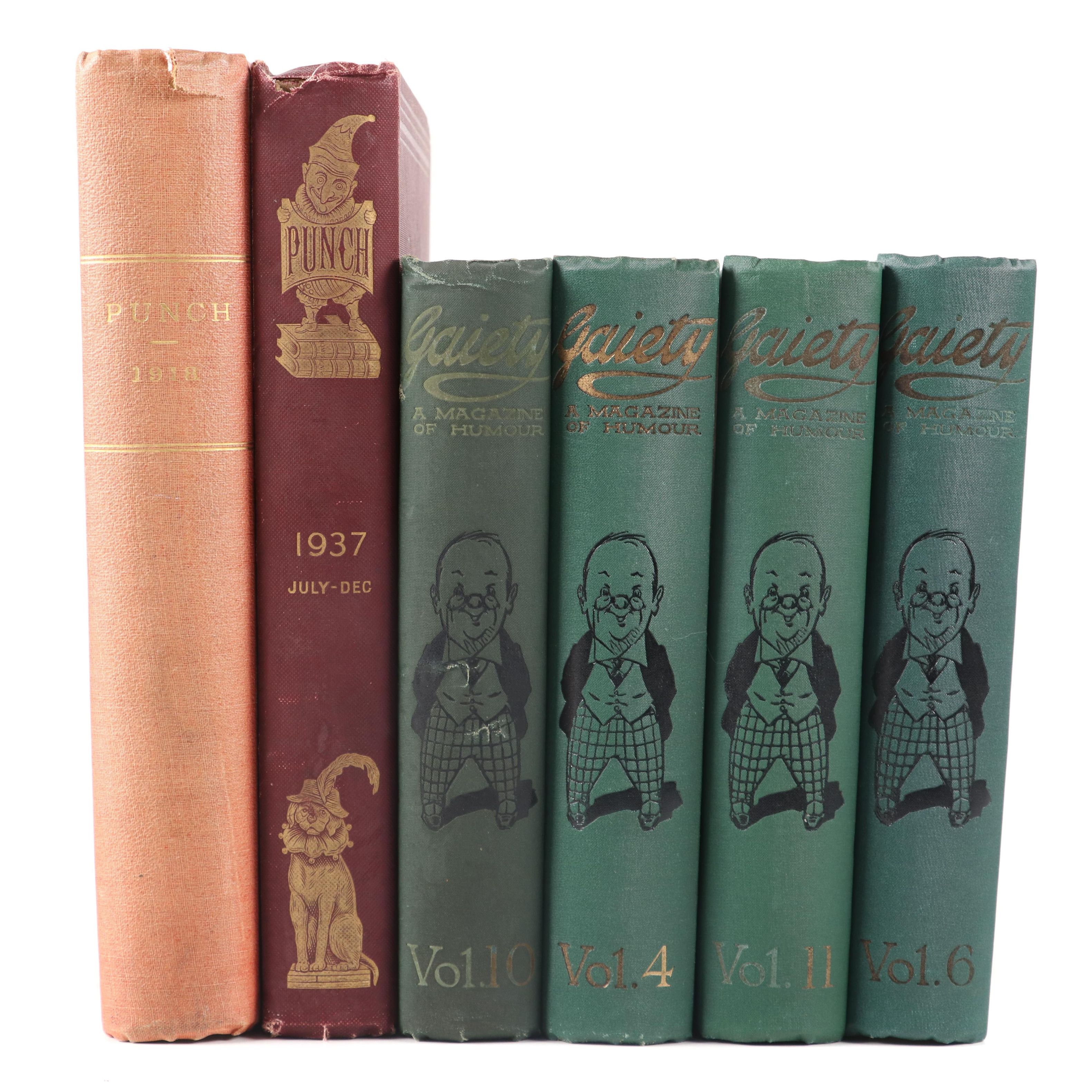 Compilation Books of "Gaiety" and "Punch" Magazines, Early to Mid 20th Century