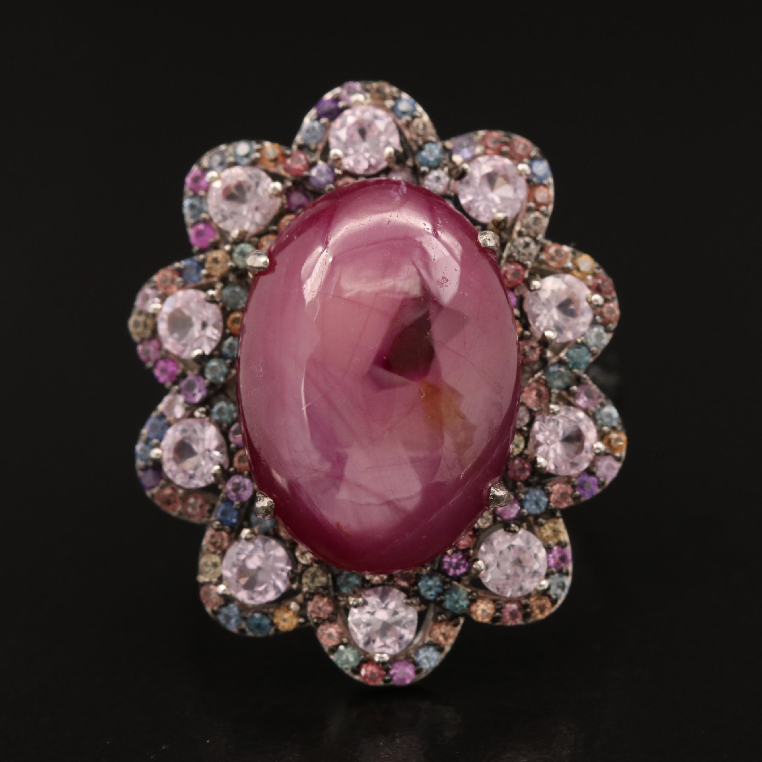 Sterling Ruby and Sapphire Ring