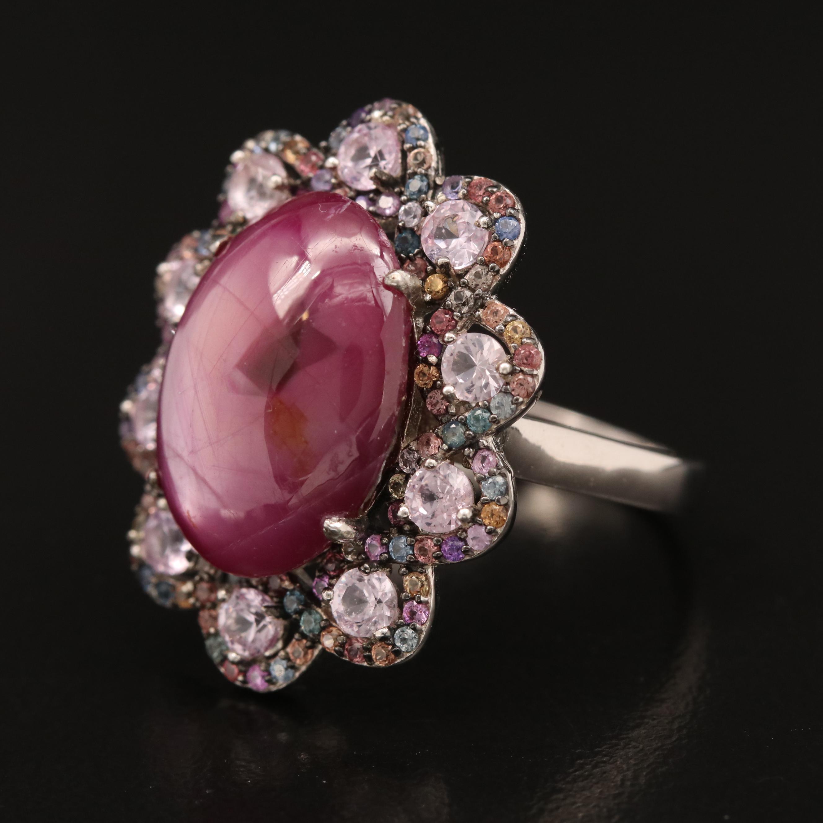 Sterling Ruby and Sapphire Ring