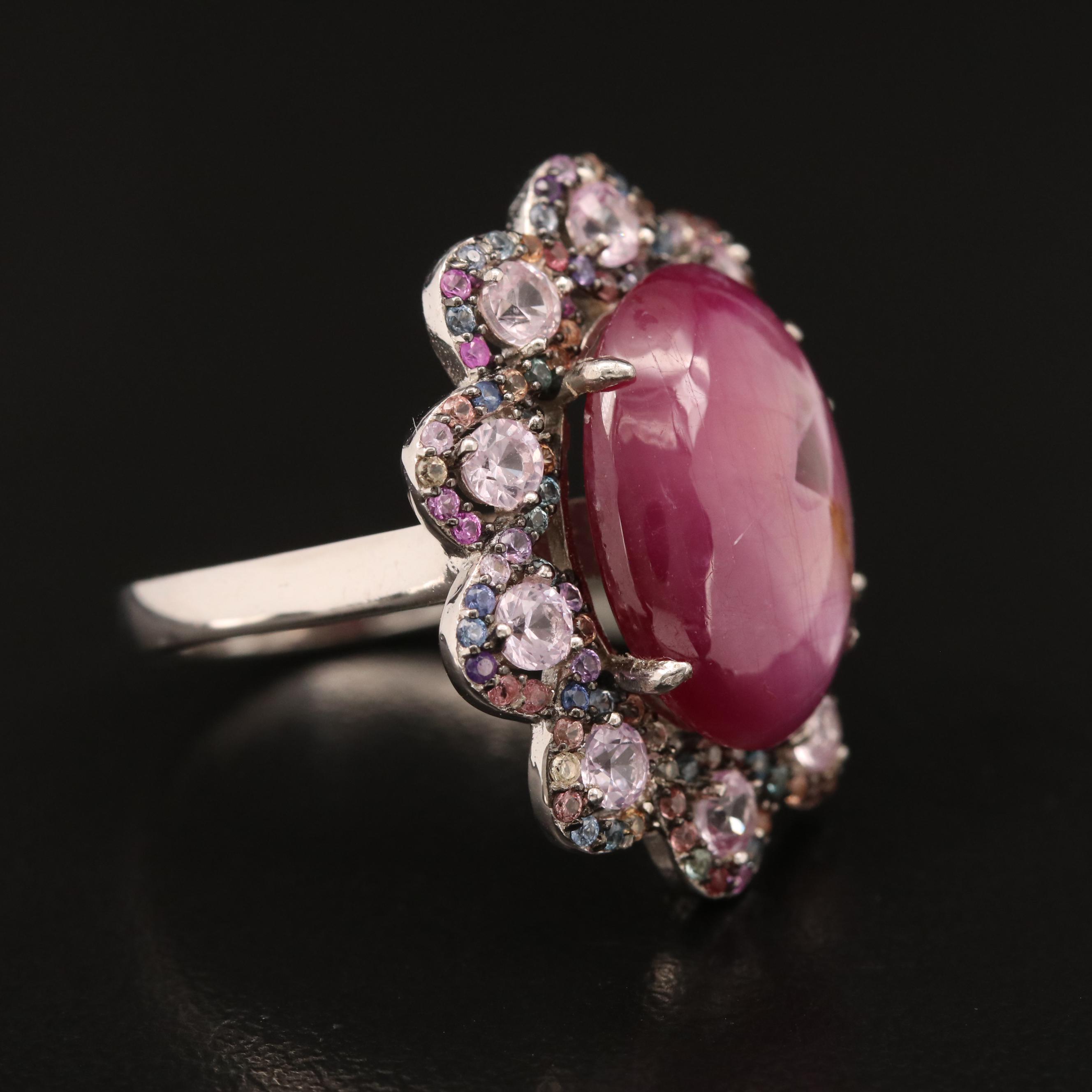 Sterling Ruby and Sapphire Ring