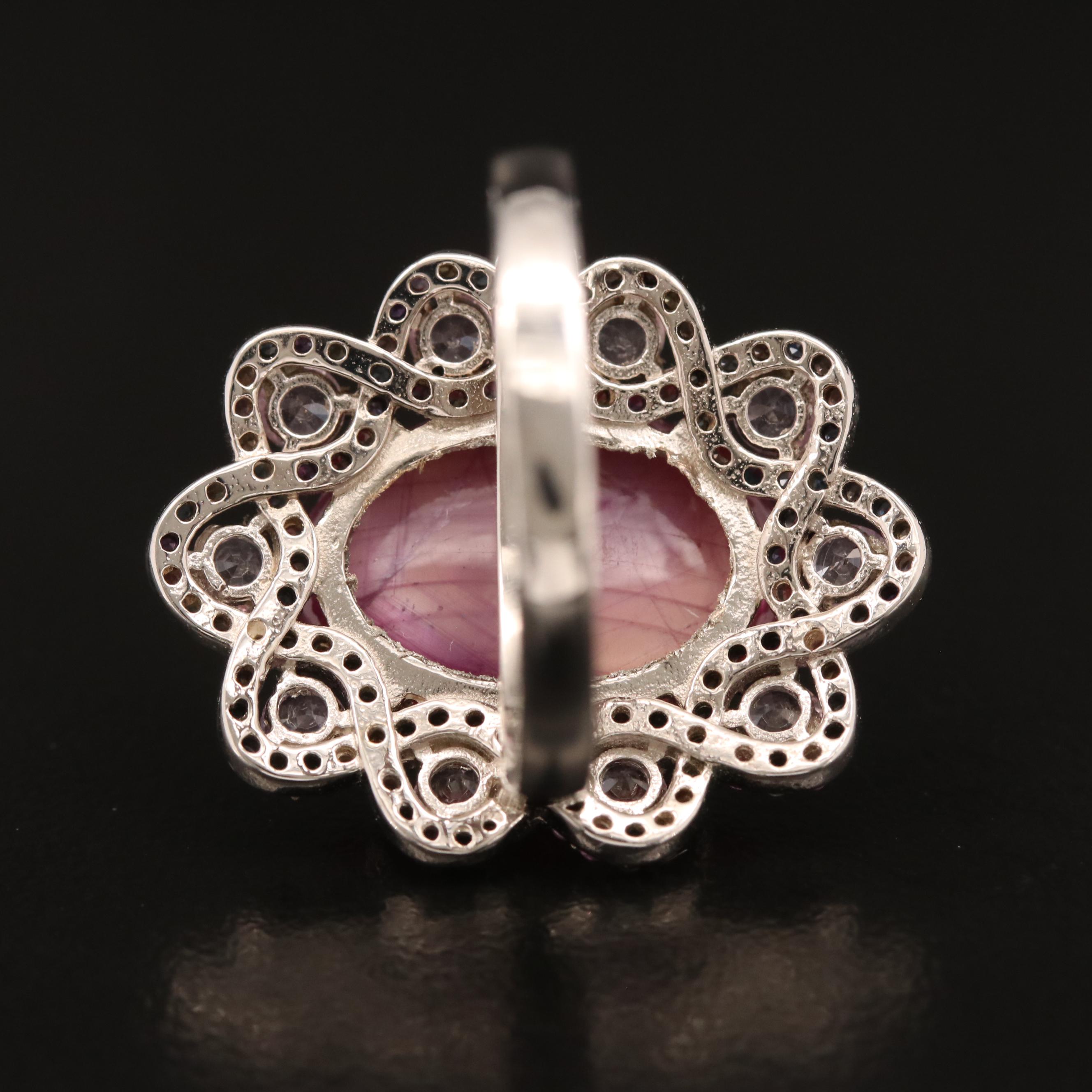 Sterling Ruby and Sapphire Ring