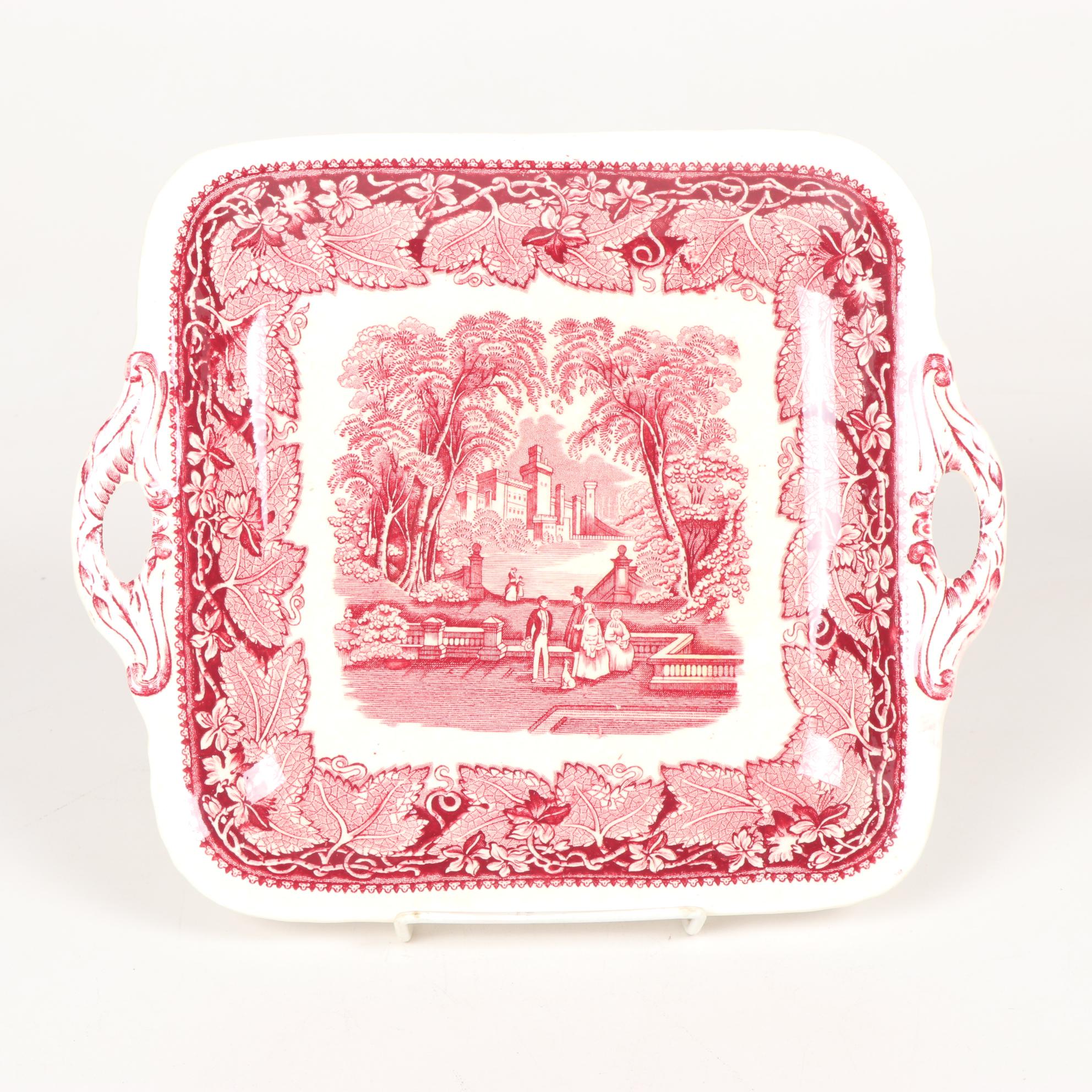 Mason's "Vista" Pink Transferware Ironstone Dinnerware, Mid-20th Century