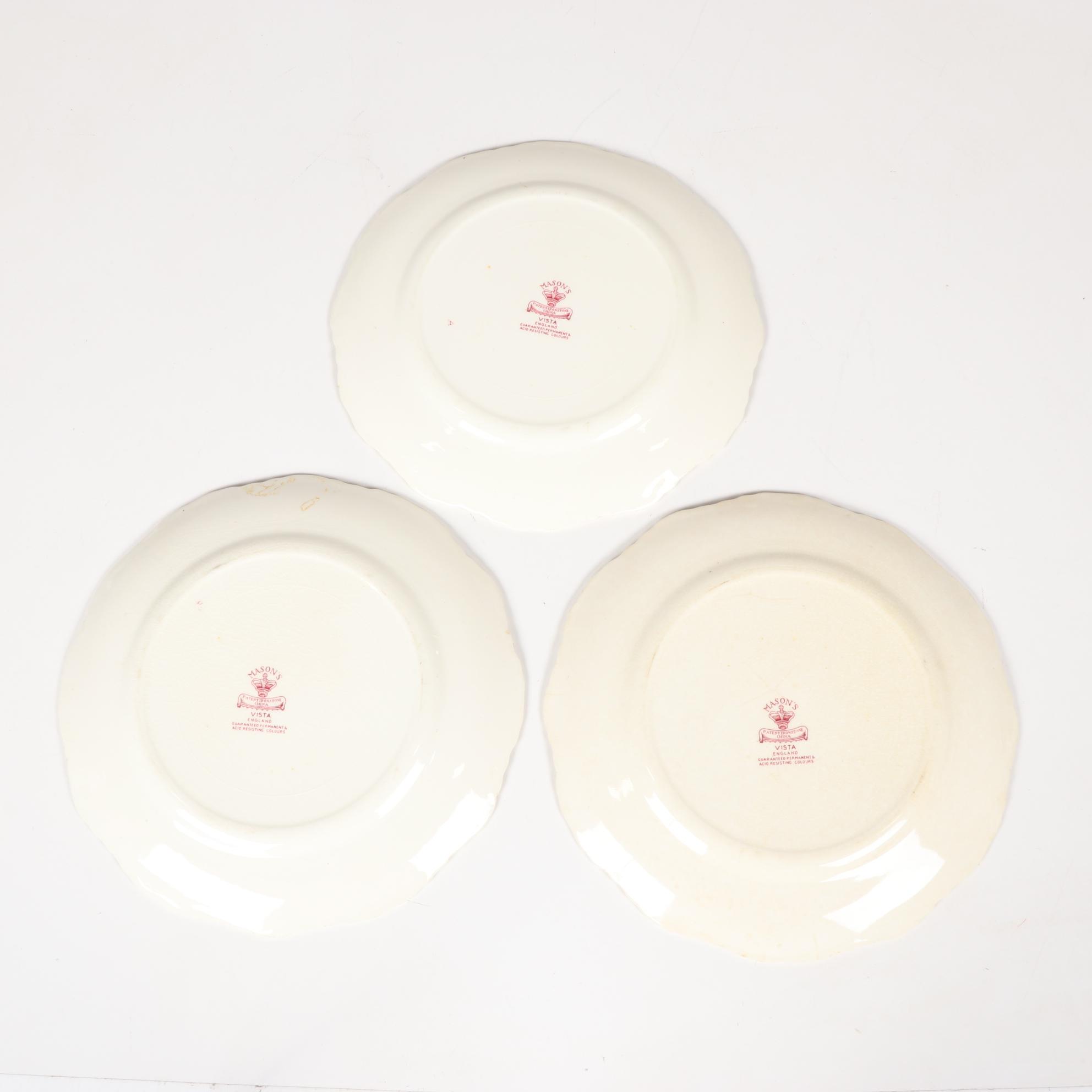 Mason's "Vista" Pink Transferware Ironstone Dinnerware, Mid-20th Century