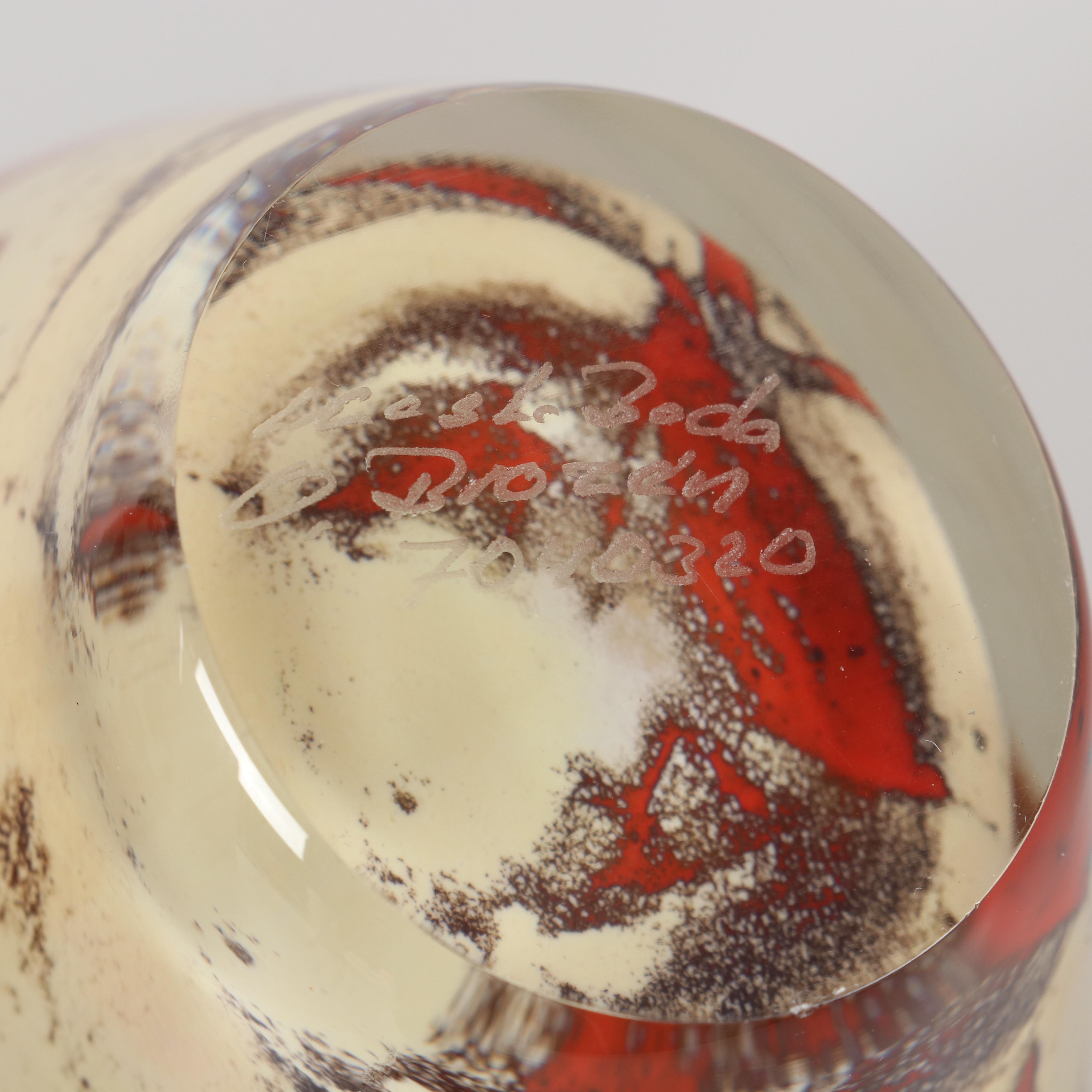 Olle Brozén for Kosta Boda "Floating Flowers" Art Glass Vases