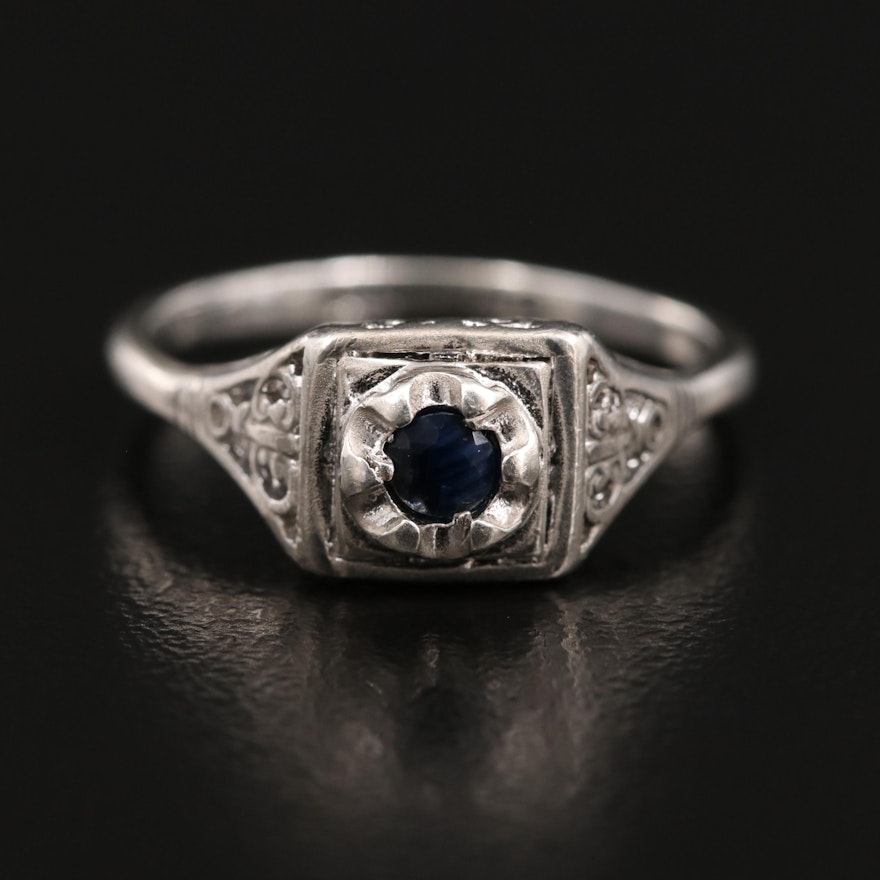 Joseph Esposito Sterling Silver Sapphire Ring