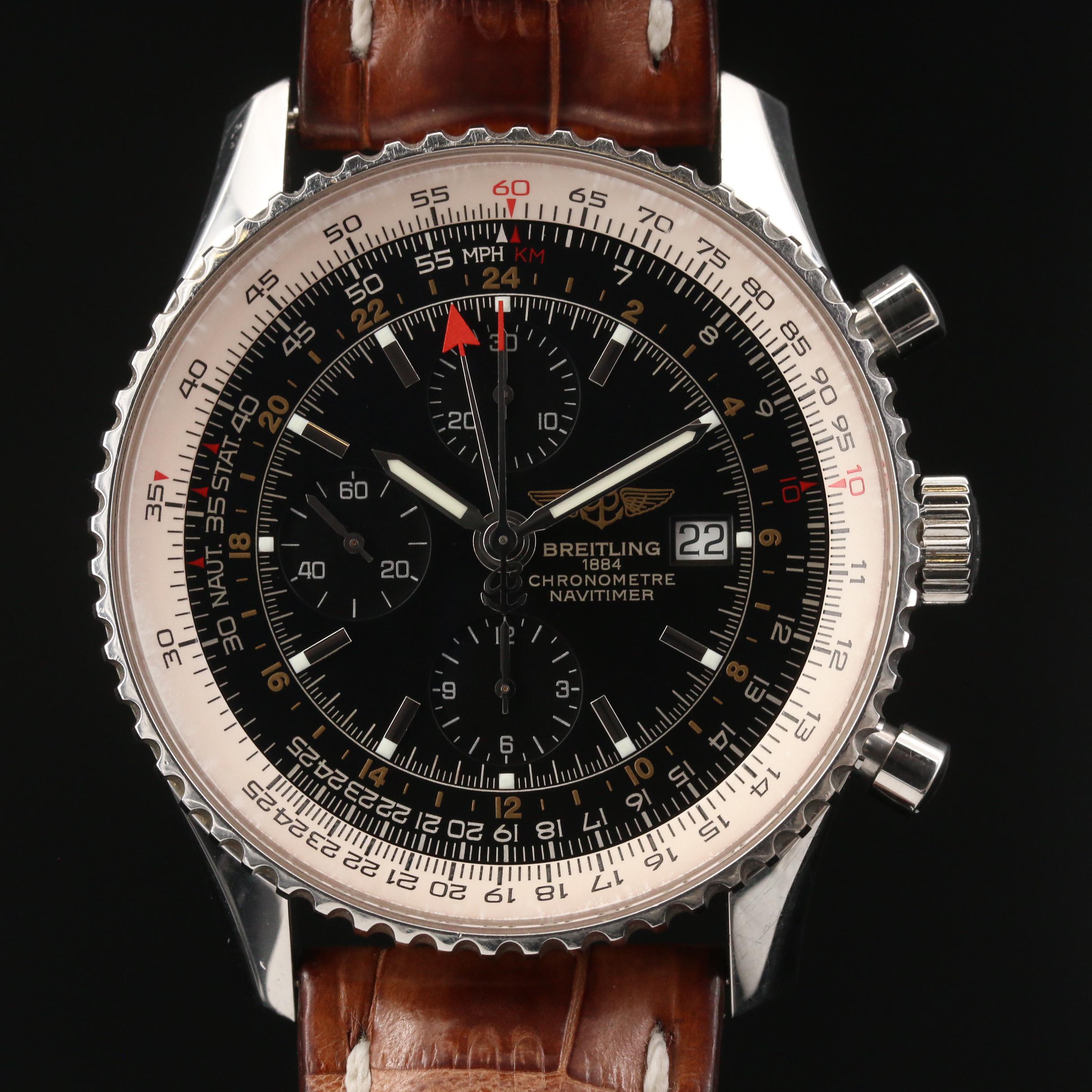 Breitling Navitimer World Stainless Steel Automatic Watch