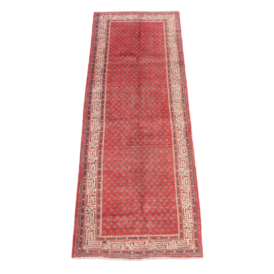 3'6 x 10'4 Hand-Knotted Persian Mir Serabend Wool Long Rug