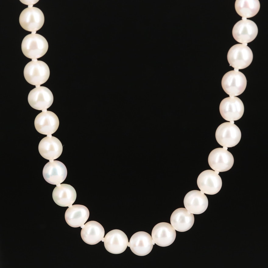 Pearl Necklace with 14K Clasp