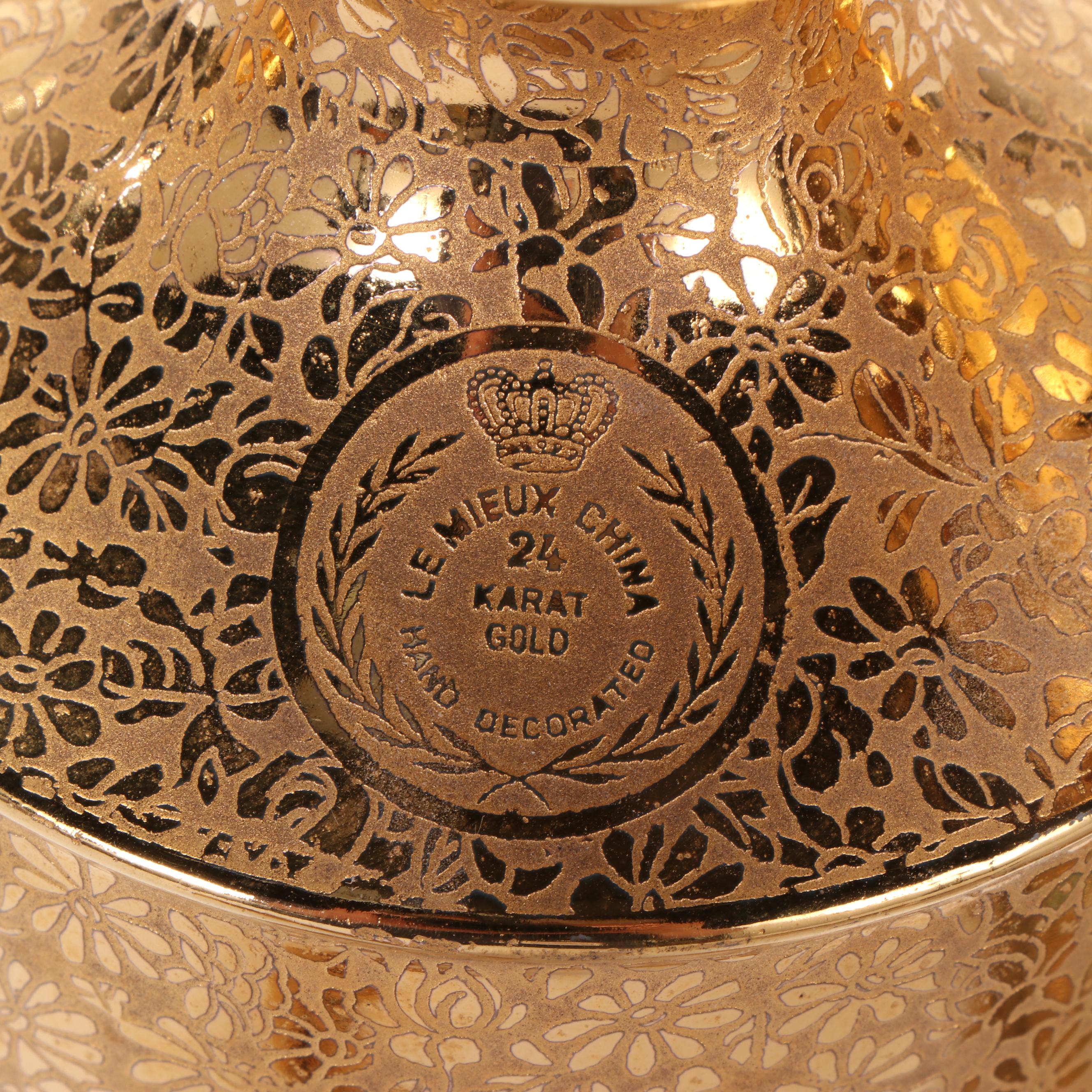 Le Mieux China Hand-Painted Porcelain Table Lamps, Mid-20th Century