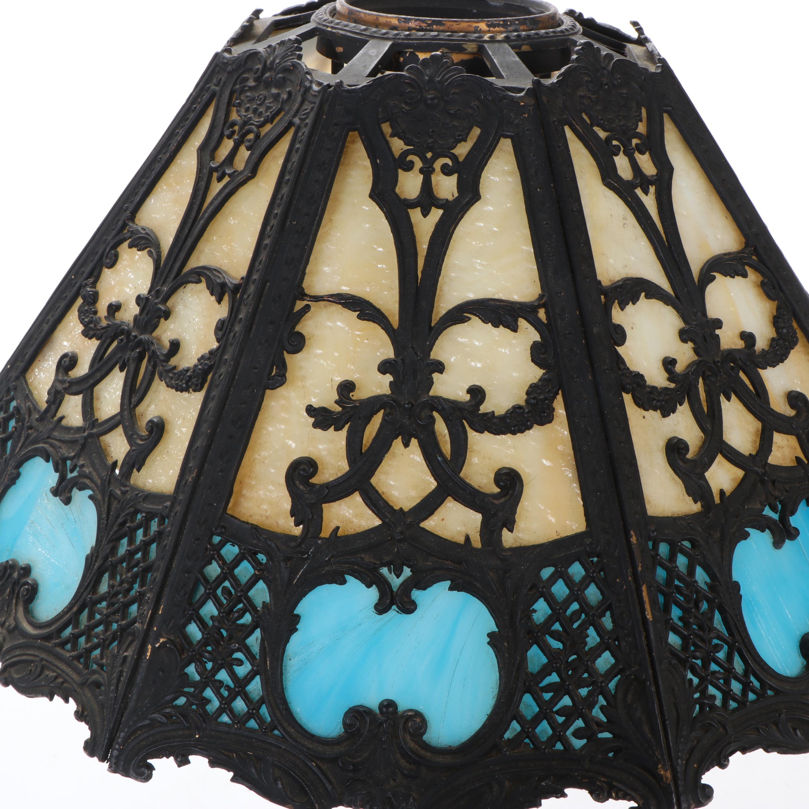 Miller Lamp Company Slag Glass Pattern No. 232 Table Lamp, Early 20th C