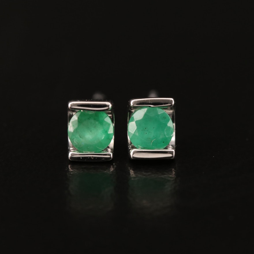 10K Emerald Stud Earrings