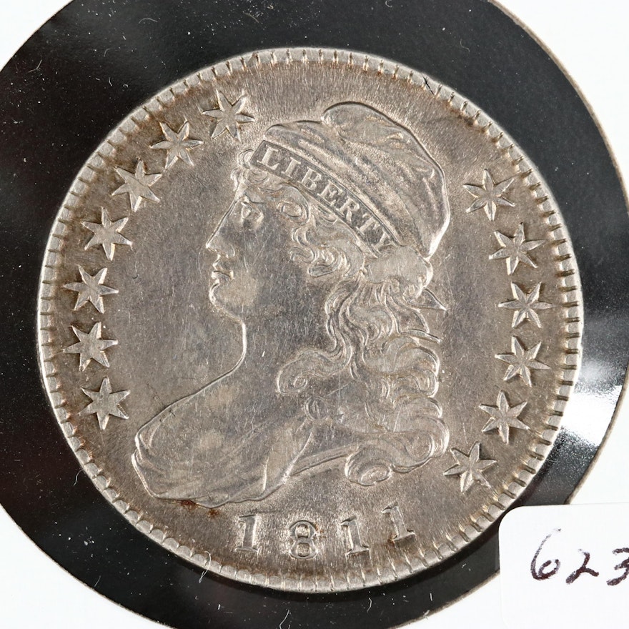 1811 Capped Bust Silver Half Dollar, Lettered Edge