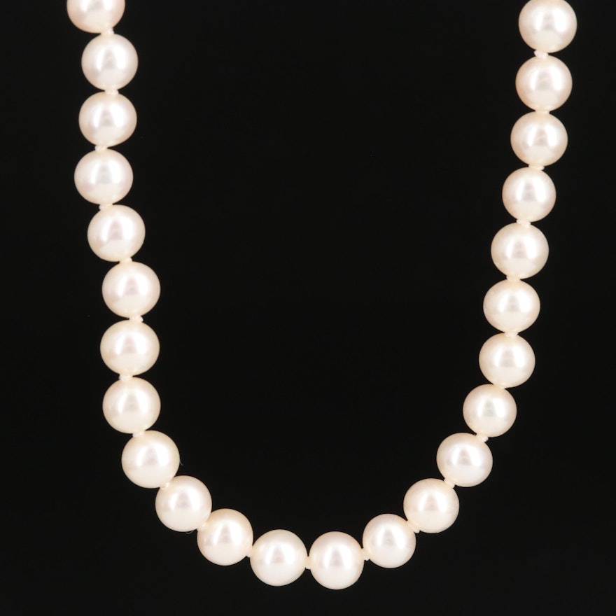 Pearl Necklace with 14K Clasp