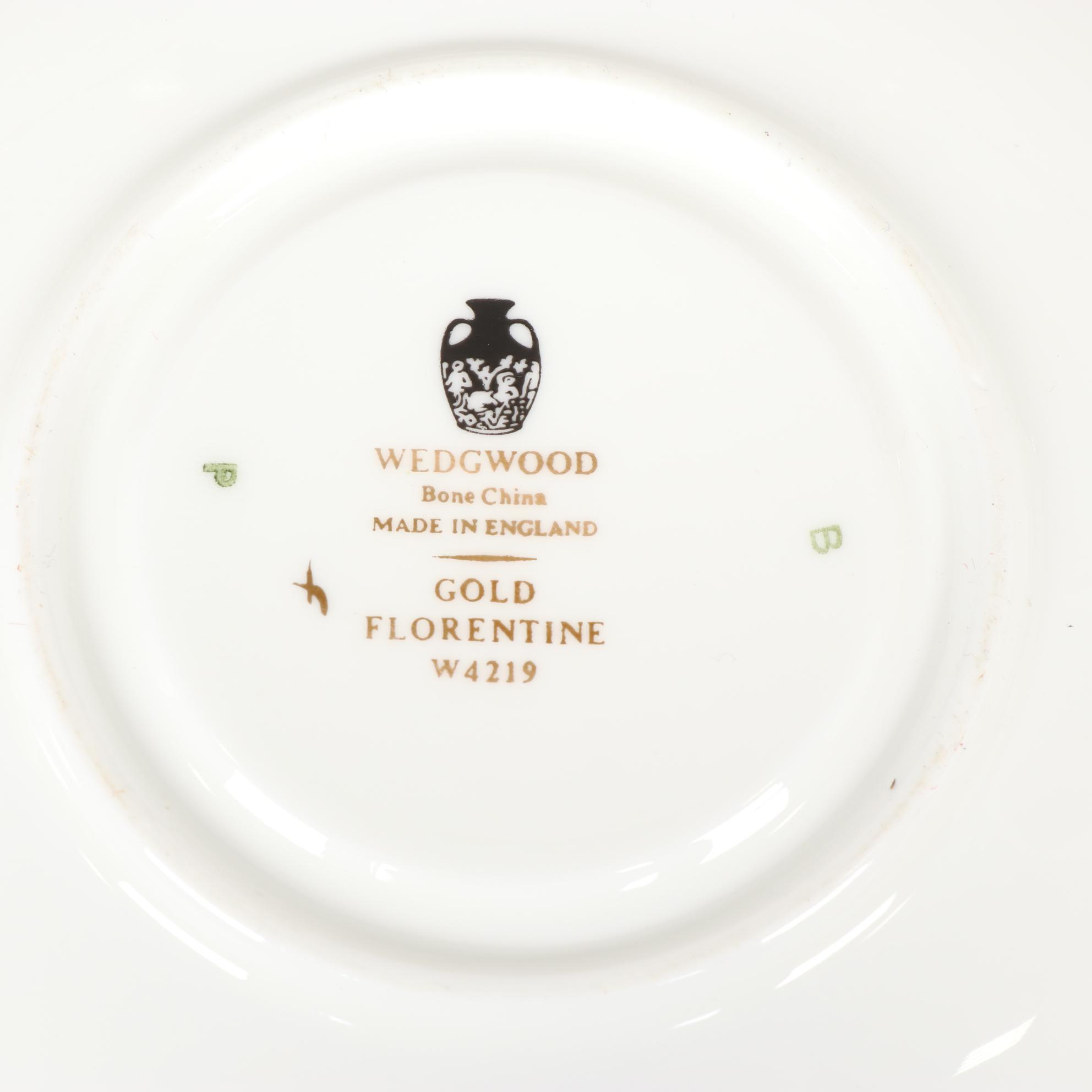 Wedgwood "Florentine Gold" Bone China Dinnerware, 1961–1986