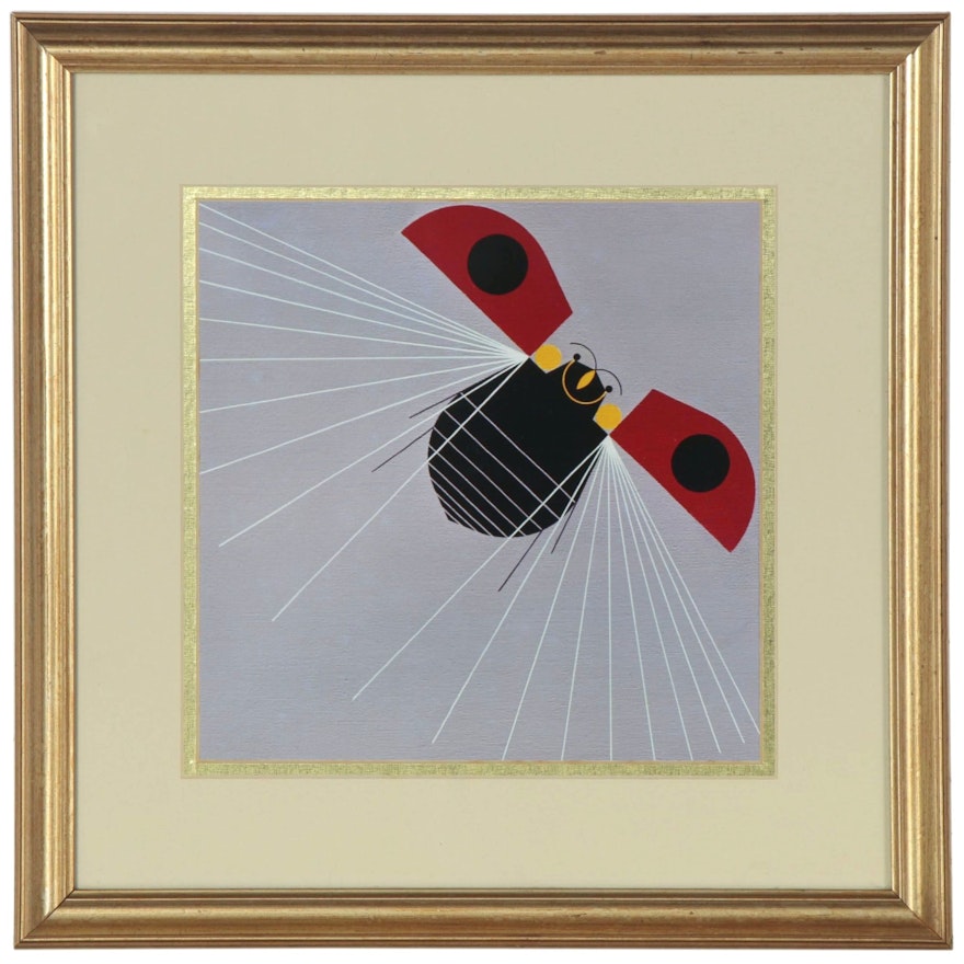Offset Lithograph after Charley Harper "Ladybug, Fly Away Home!"