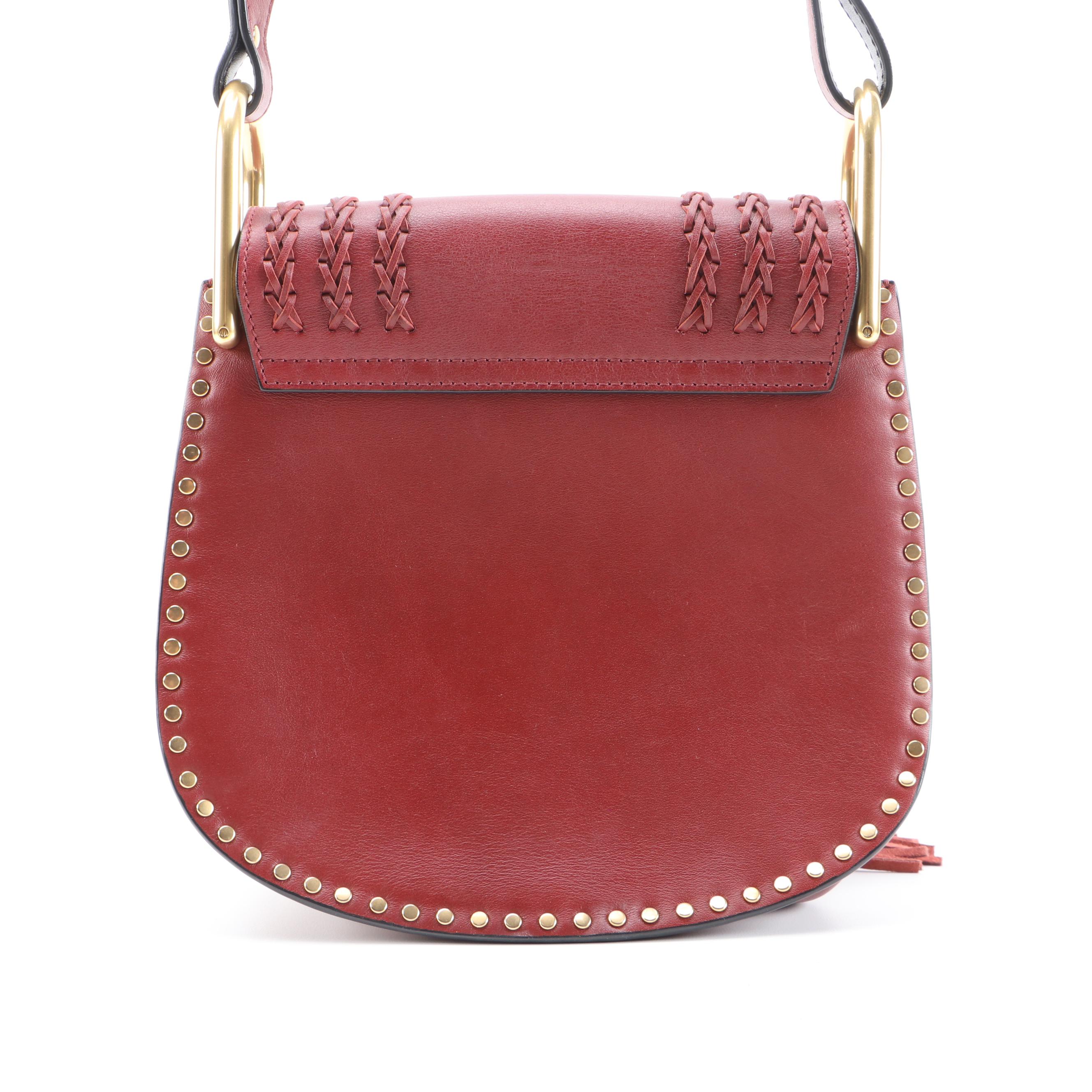 Chloé Hudson Leather Crossbody Bag with Whipstitch Details and Tassel
