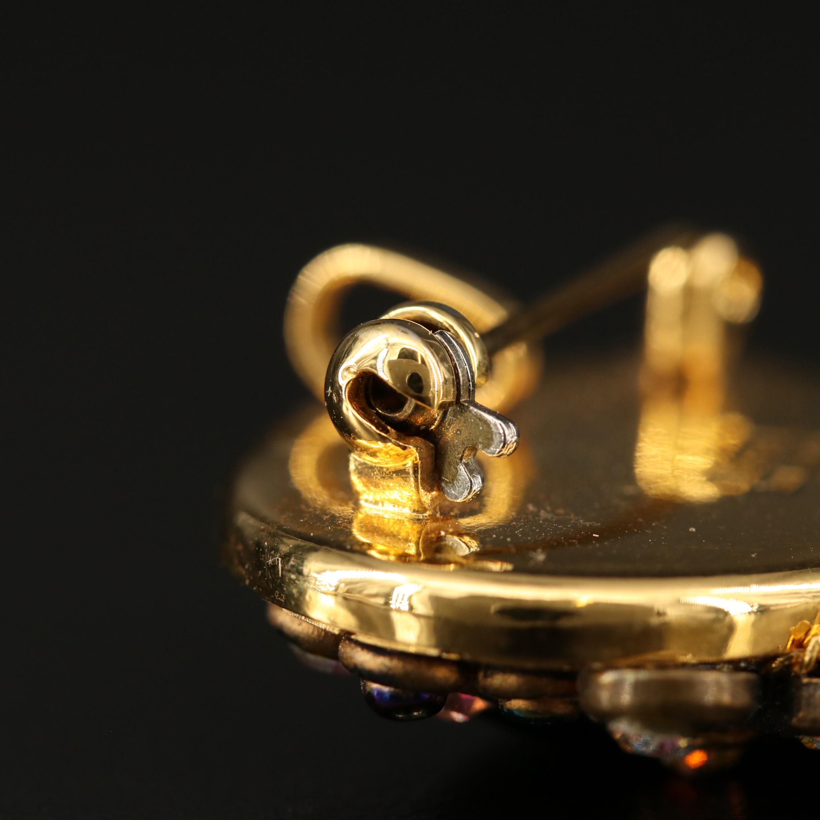 Vintage Marena Handarbeit Black Onyx Brooch with Black Coral Cufflinks