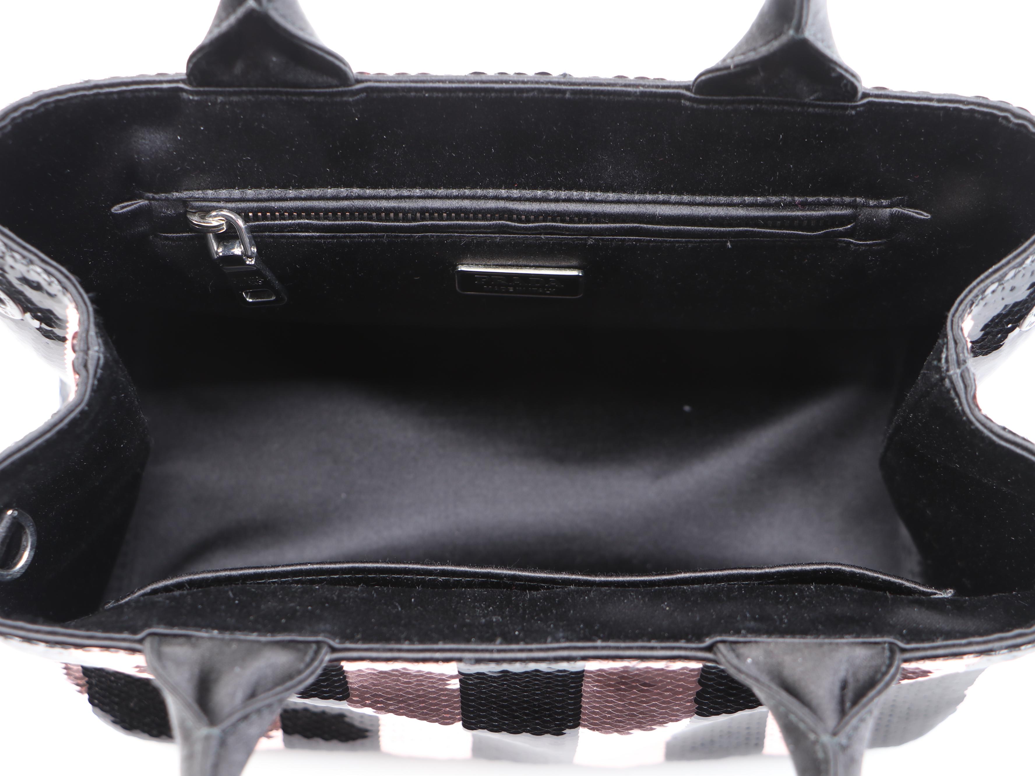 Prada Mini Sequined Canapa Convertible Tote