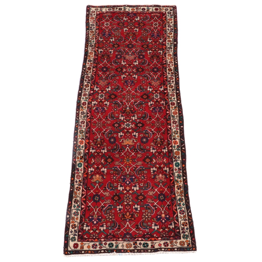 3'6 x 9'10 Hand-Knotted Persian Hamadan Wool Long Rug