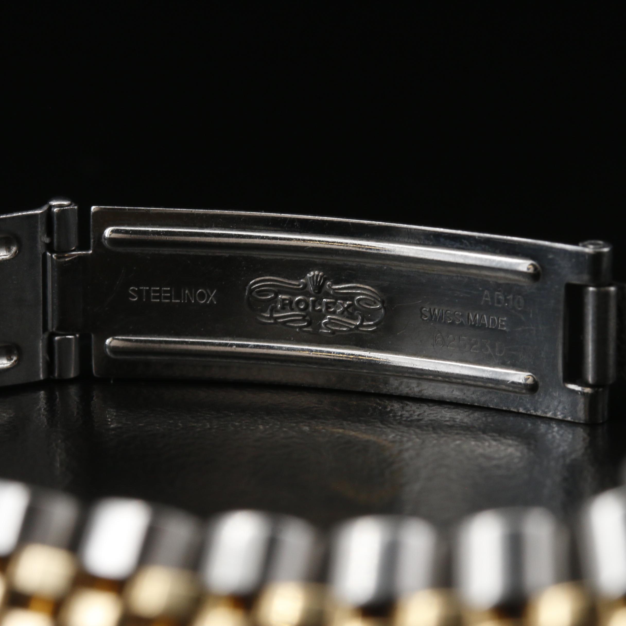 Rolex Datejust 18K and Stainless Steel Watch with Factory Diamond Dial