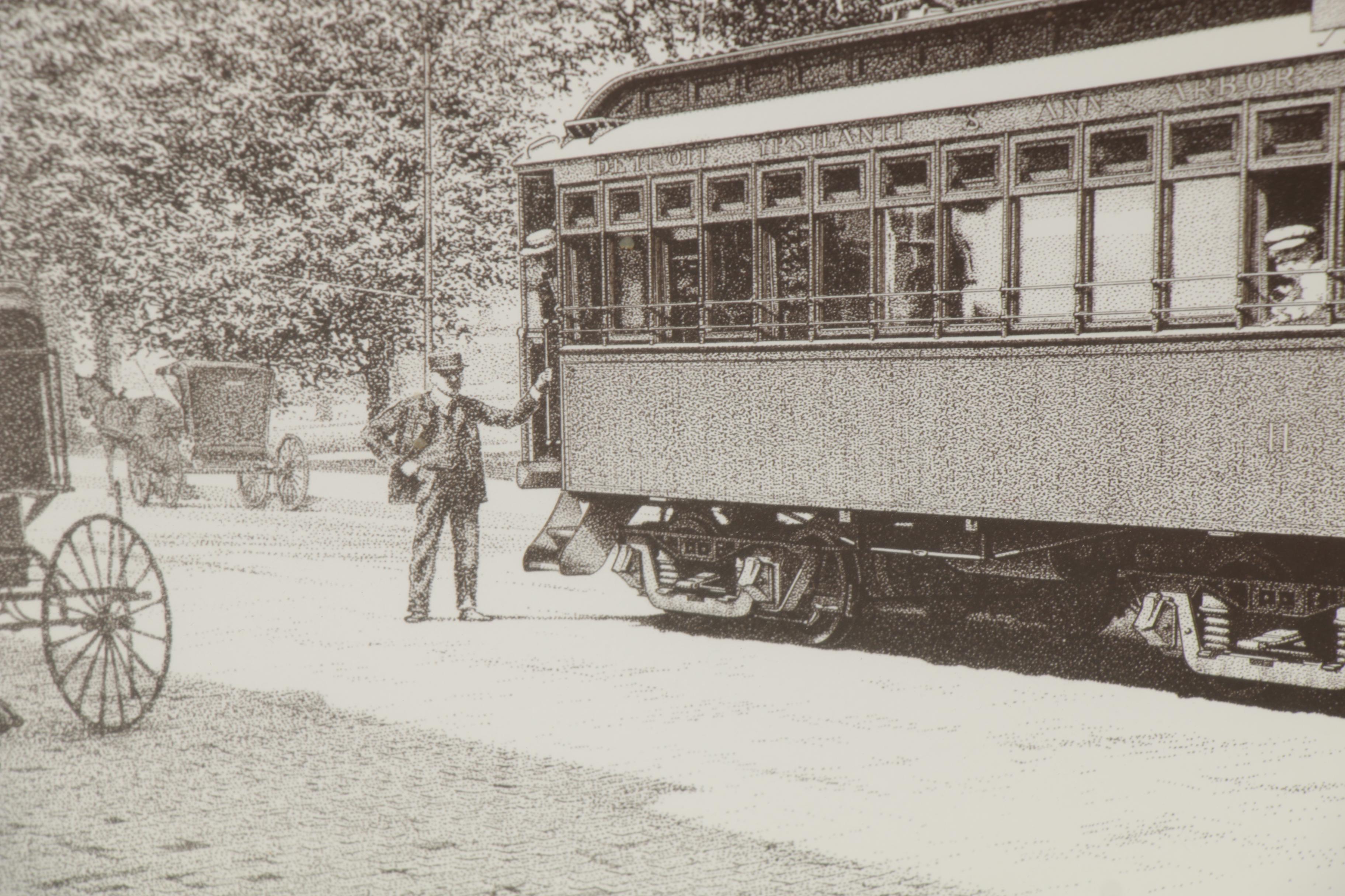 Charles Ciccarelli Giclée "Interurban and Courthouse, Ann Arbor," 20th Century