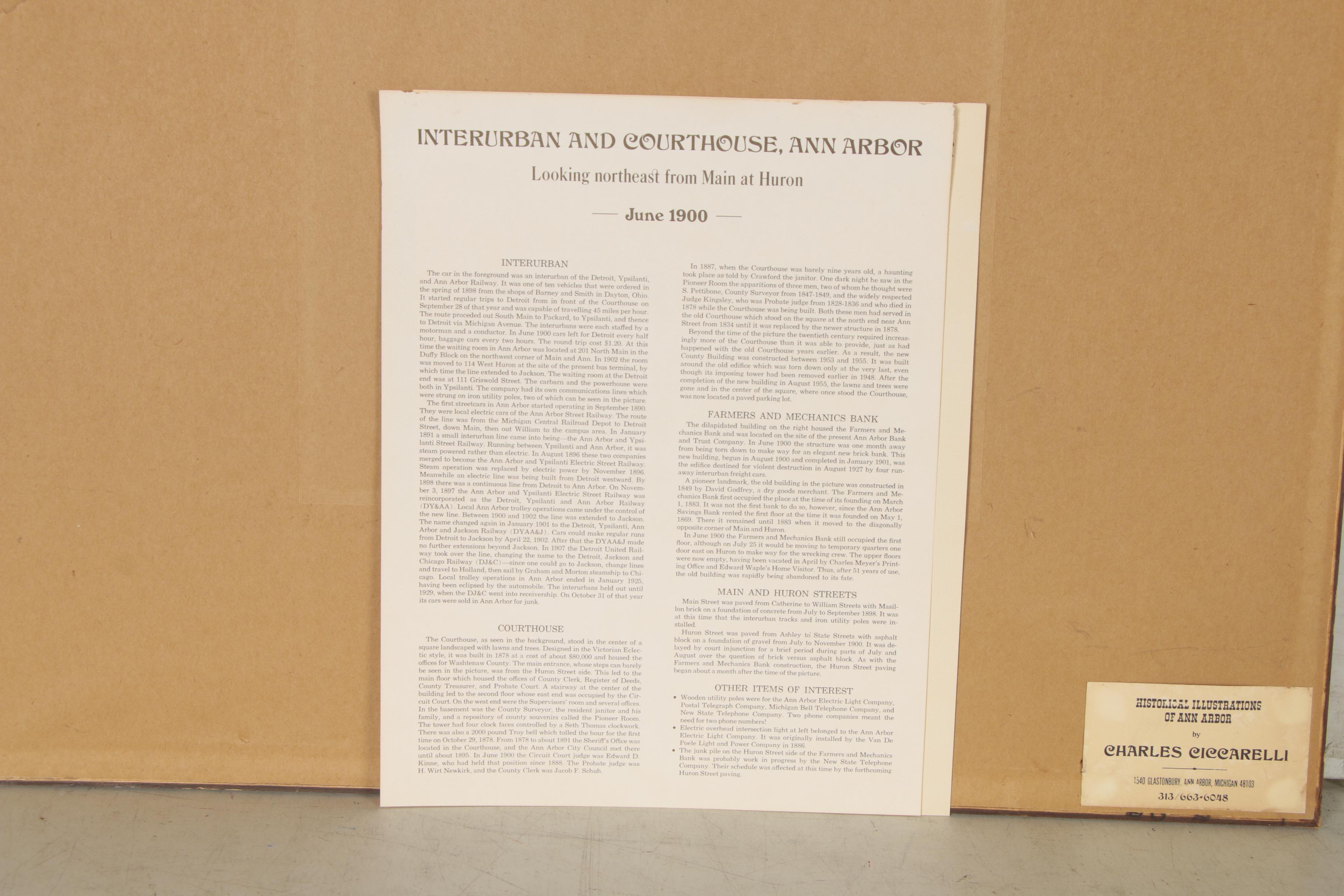 Charles Ciccarelli Giclée "Interurban and Courthouse, Ann Arbor," 20th Century