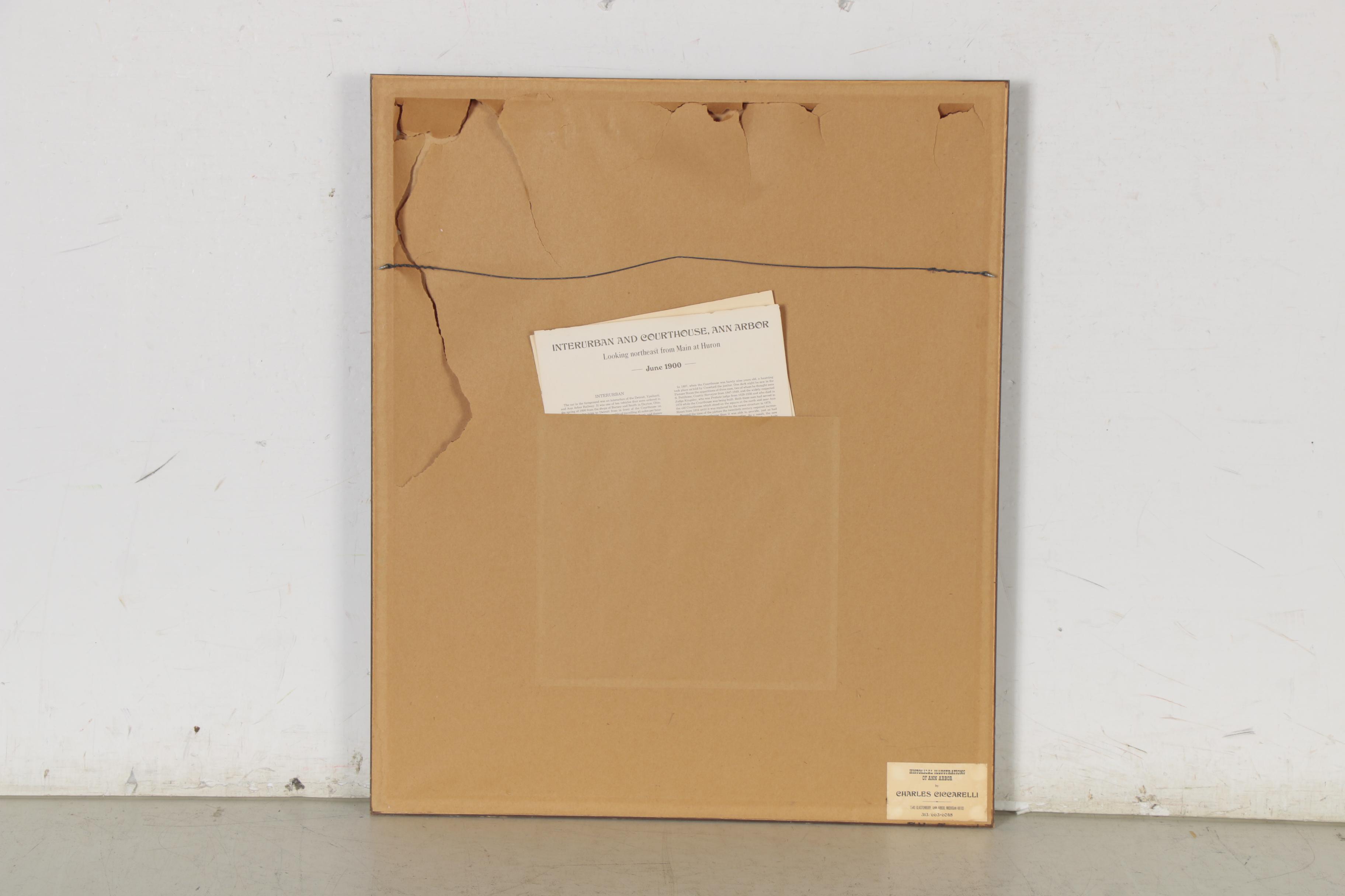 Charles Ciccarelli Giclée "Interurban and Courthouse, Ann Arbor," 20th Century