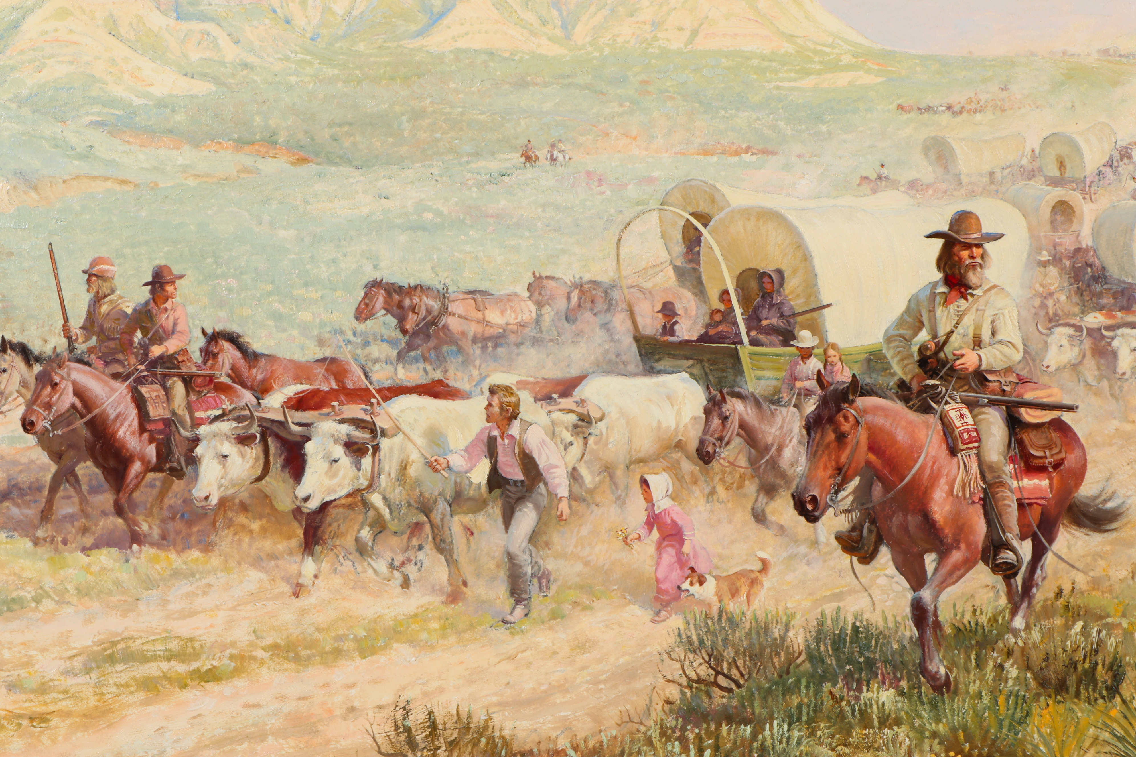 John F. Clymer Oil Painting "The Oregon Trail," 1967