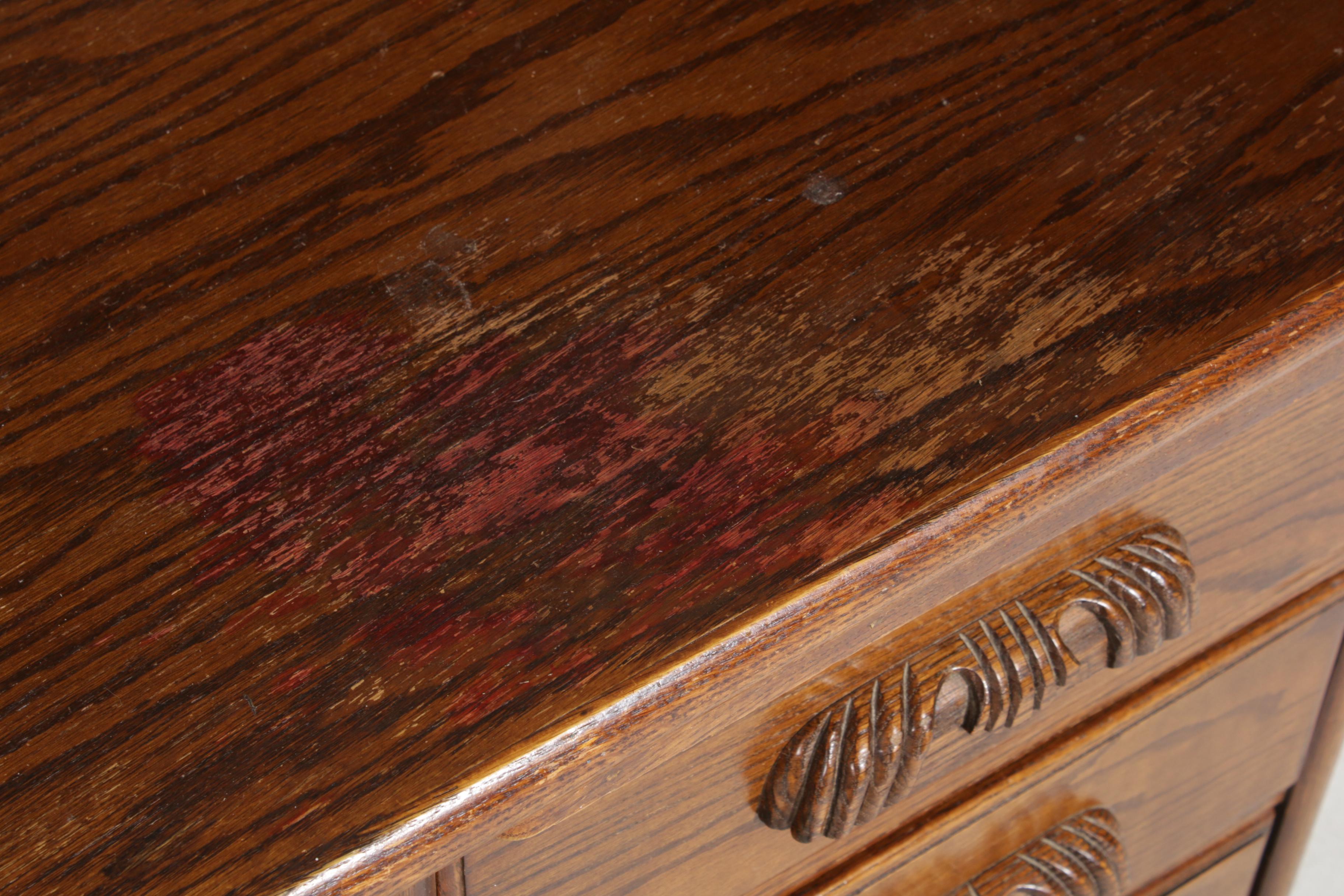 Postmaster Oak Roll Top Desk with File Cabinet, Mid to Late 20th Century