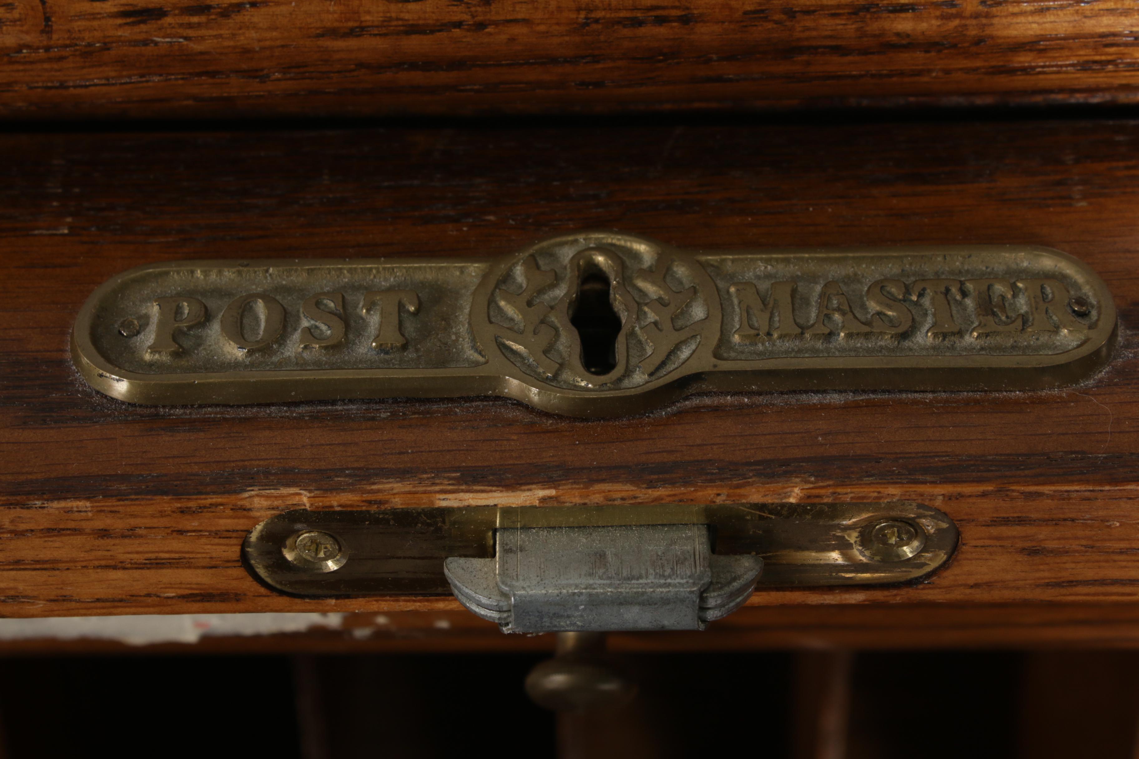 Postmaster Oak Roll Top Desk with File Cabinet, Mid to Late 20th Century