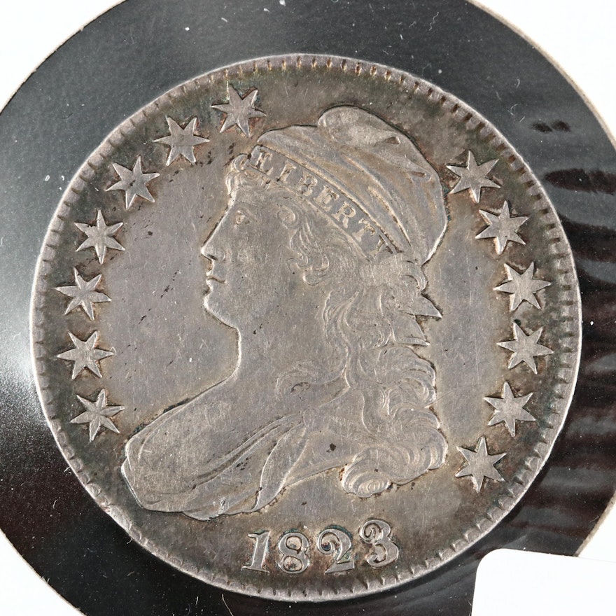 1823 Capped Bust Silver Half Dollar, Lettered Edge